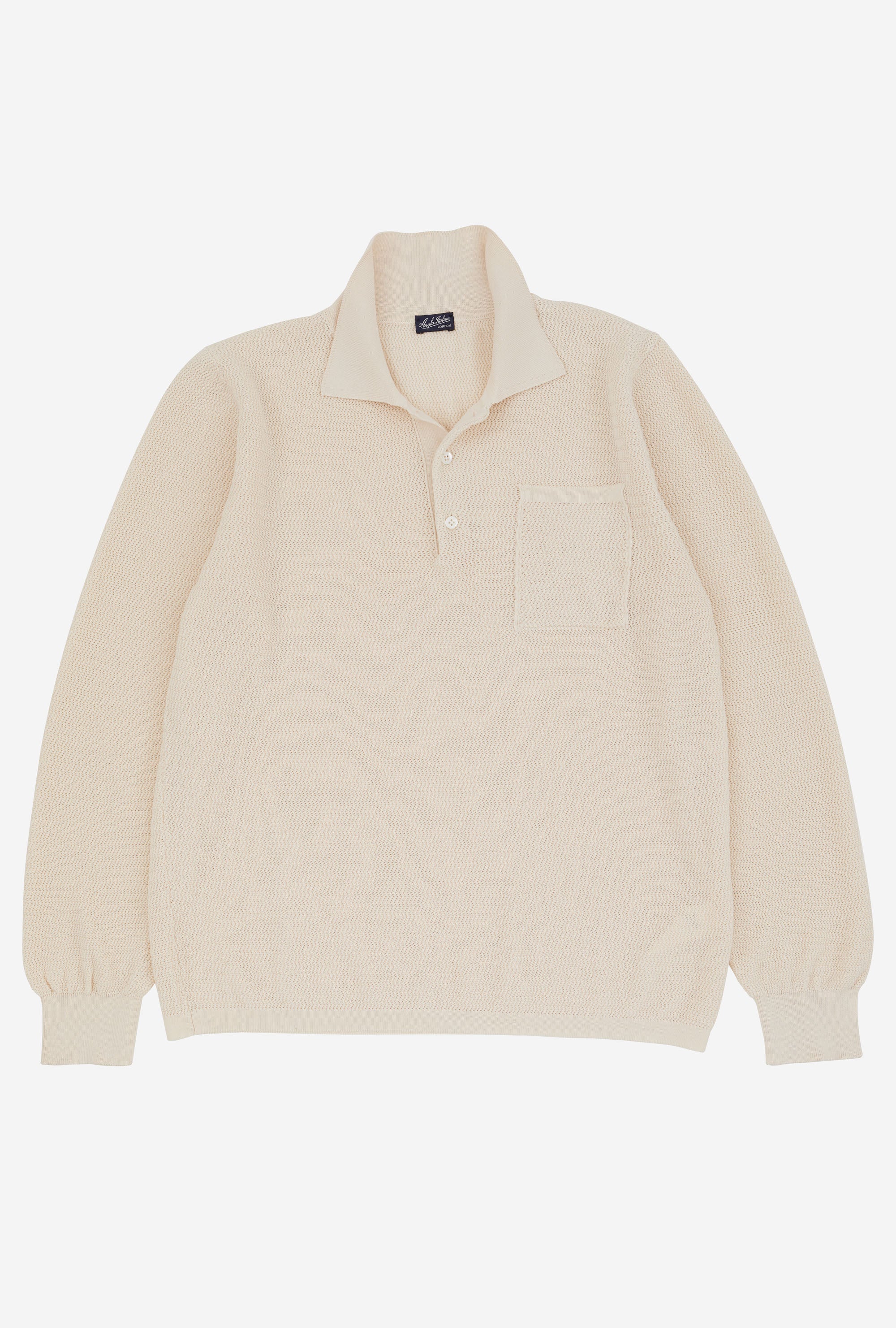 Zig Zag Polo Cotton Ecru