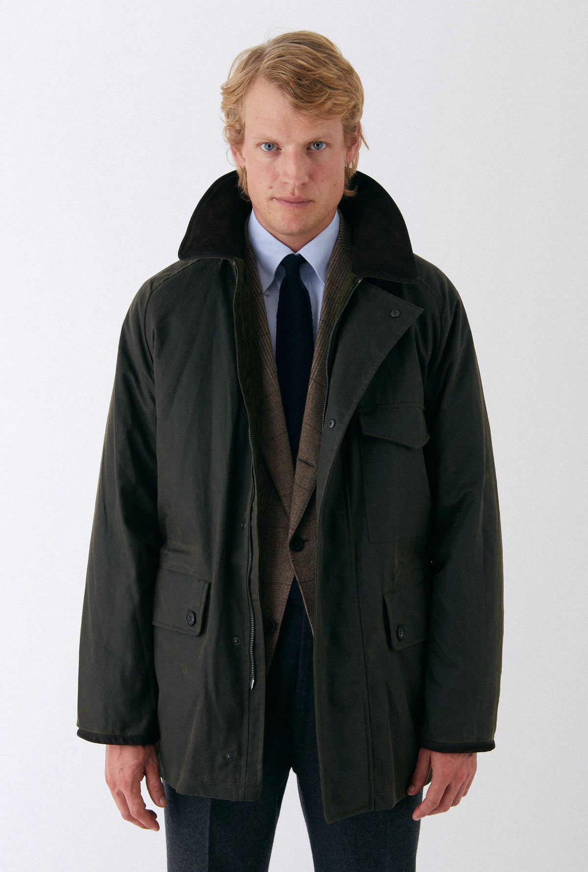 Country Coat Waxed Cotton Olive