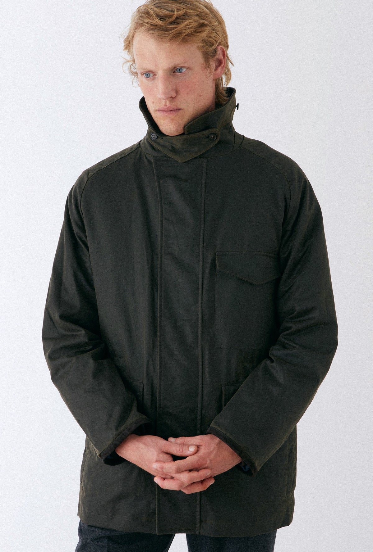 Country Coat Waxed Cotton Olive