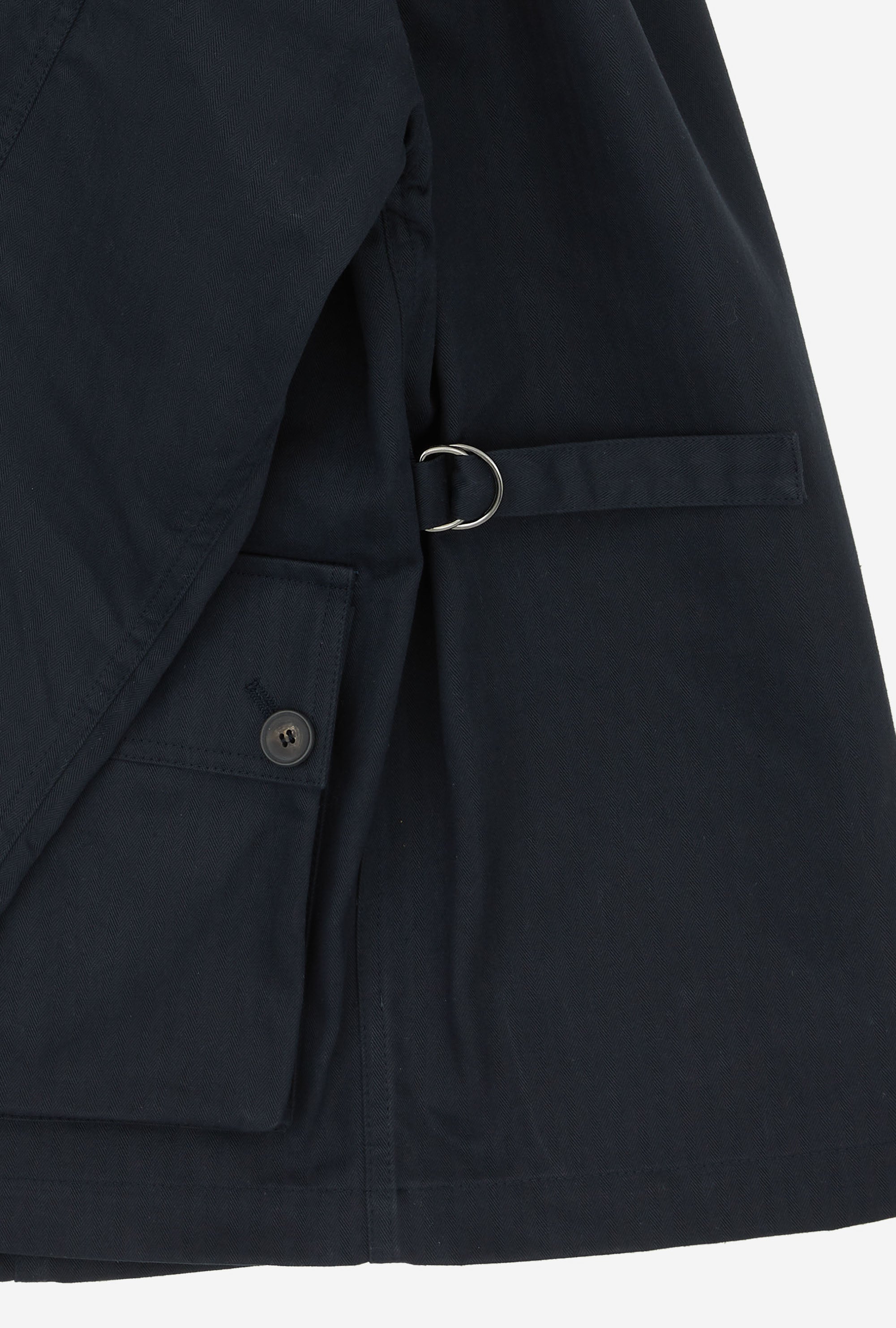 Field Jacket Waxed Cotton Canvas Navy