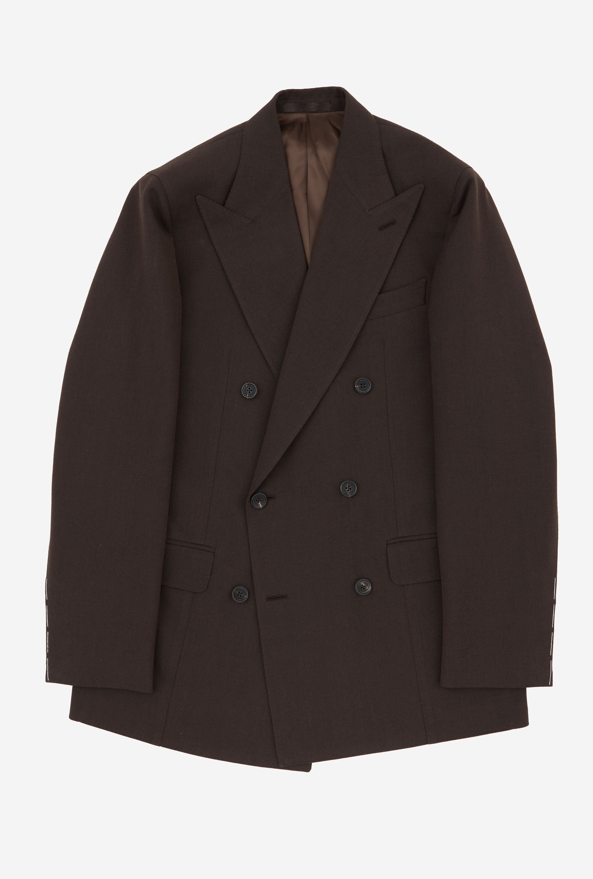 Suit Double Breasted Wool Cotton Brown