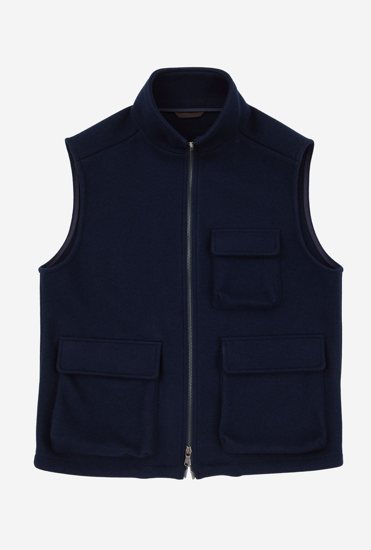 Gilet Wool Jersey Navy
