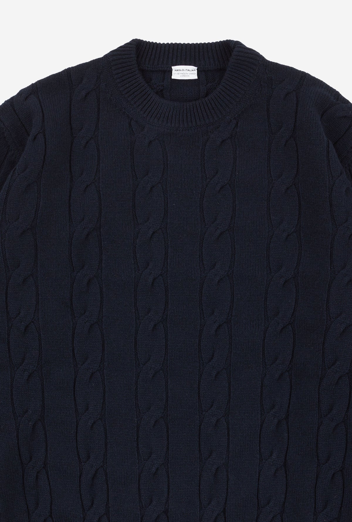 Cableknit Wool-Cashmere Navy