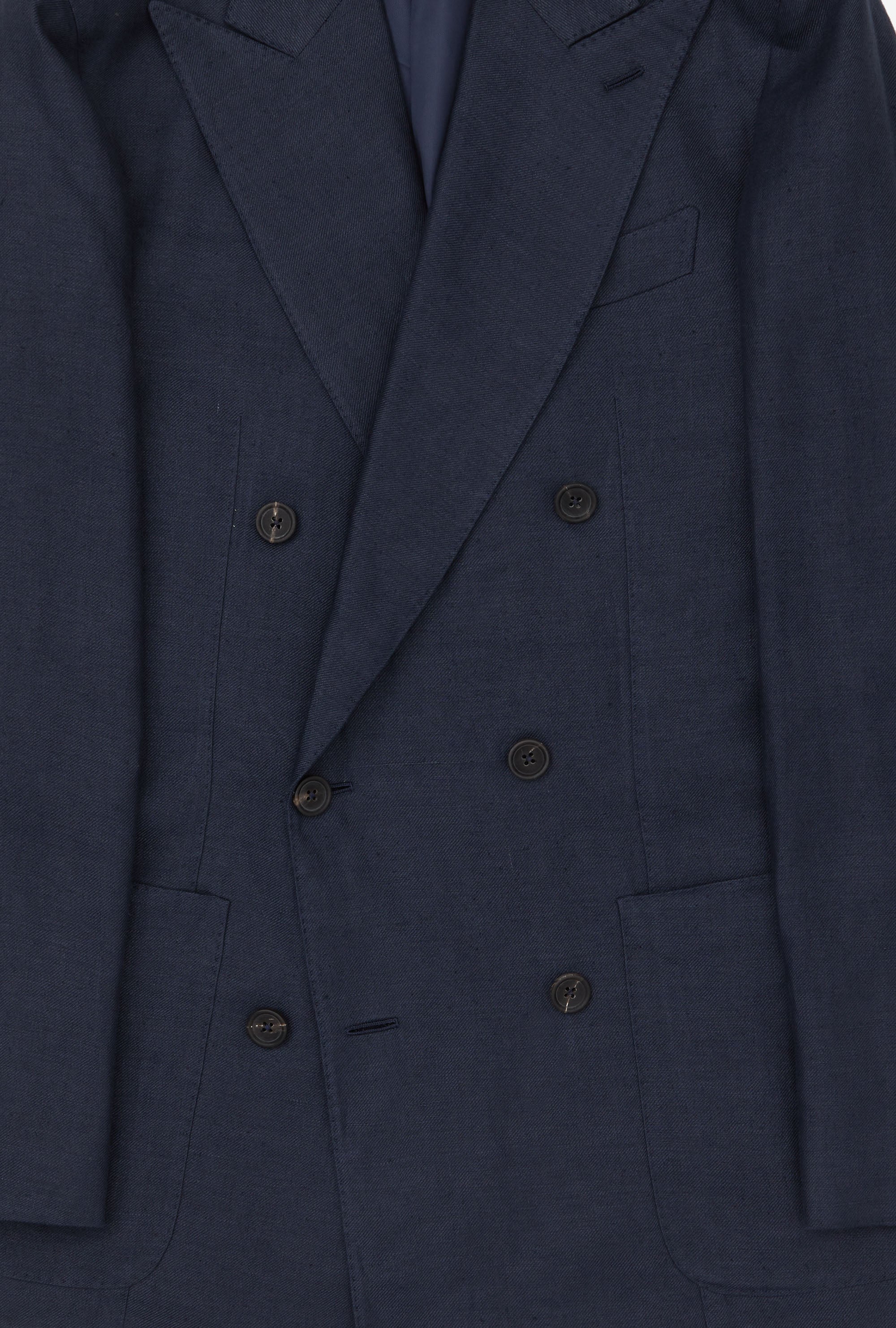 Sport Jacket Double Breasted Hemp-Linen Twill Navy