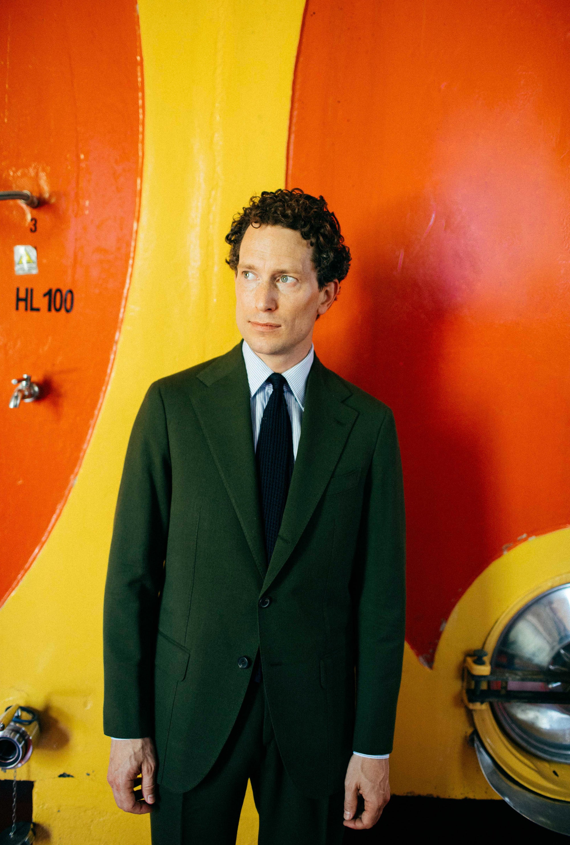 Suit Single Breasted Wool Cotton Olive