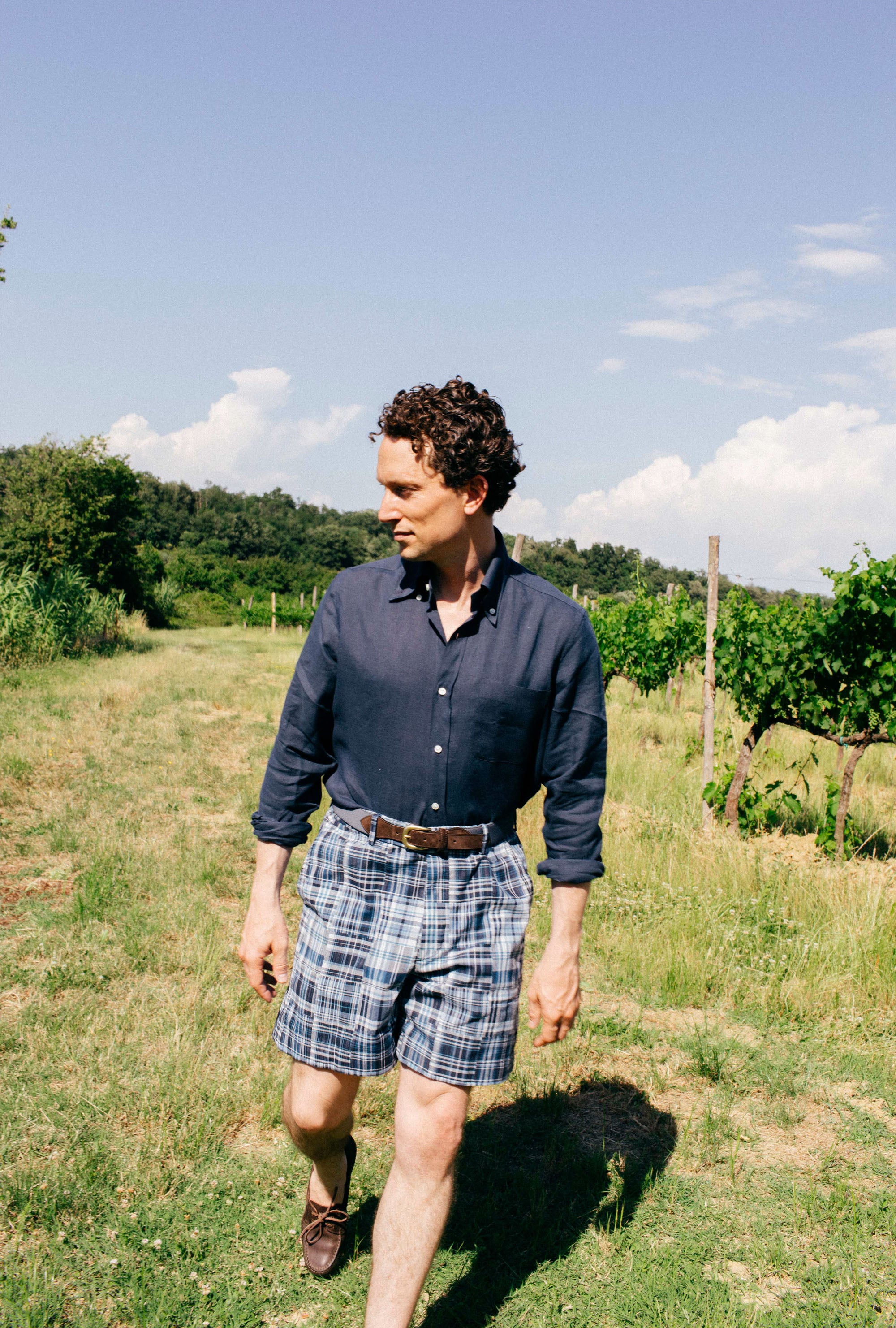 Button Down Linen Shirt Navy