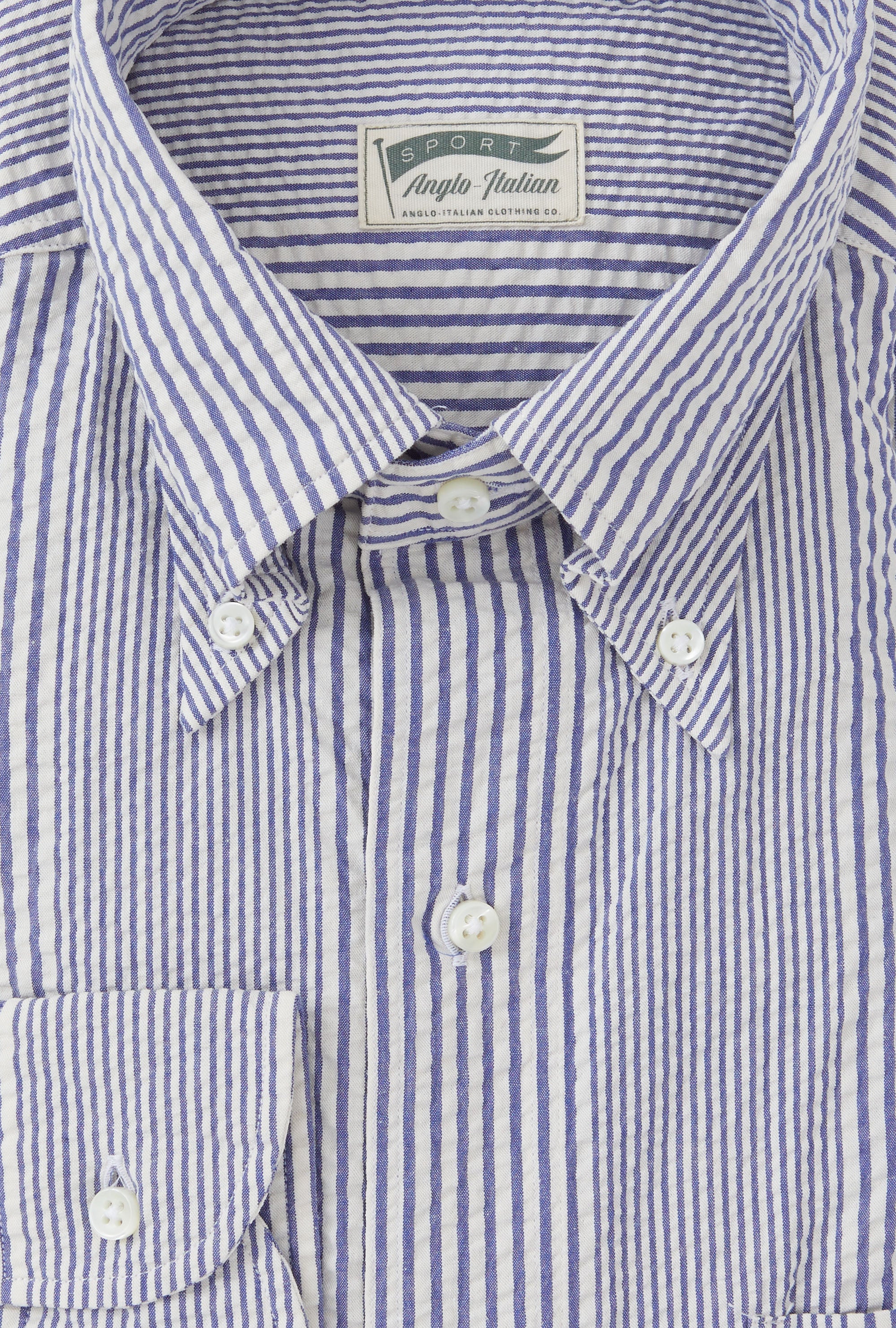 Grande Shirt Seersucker Royal Blue Stripe