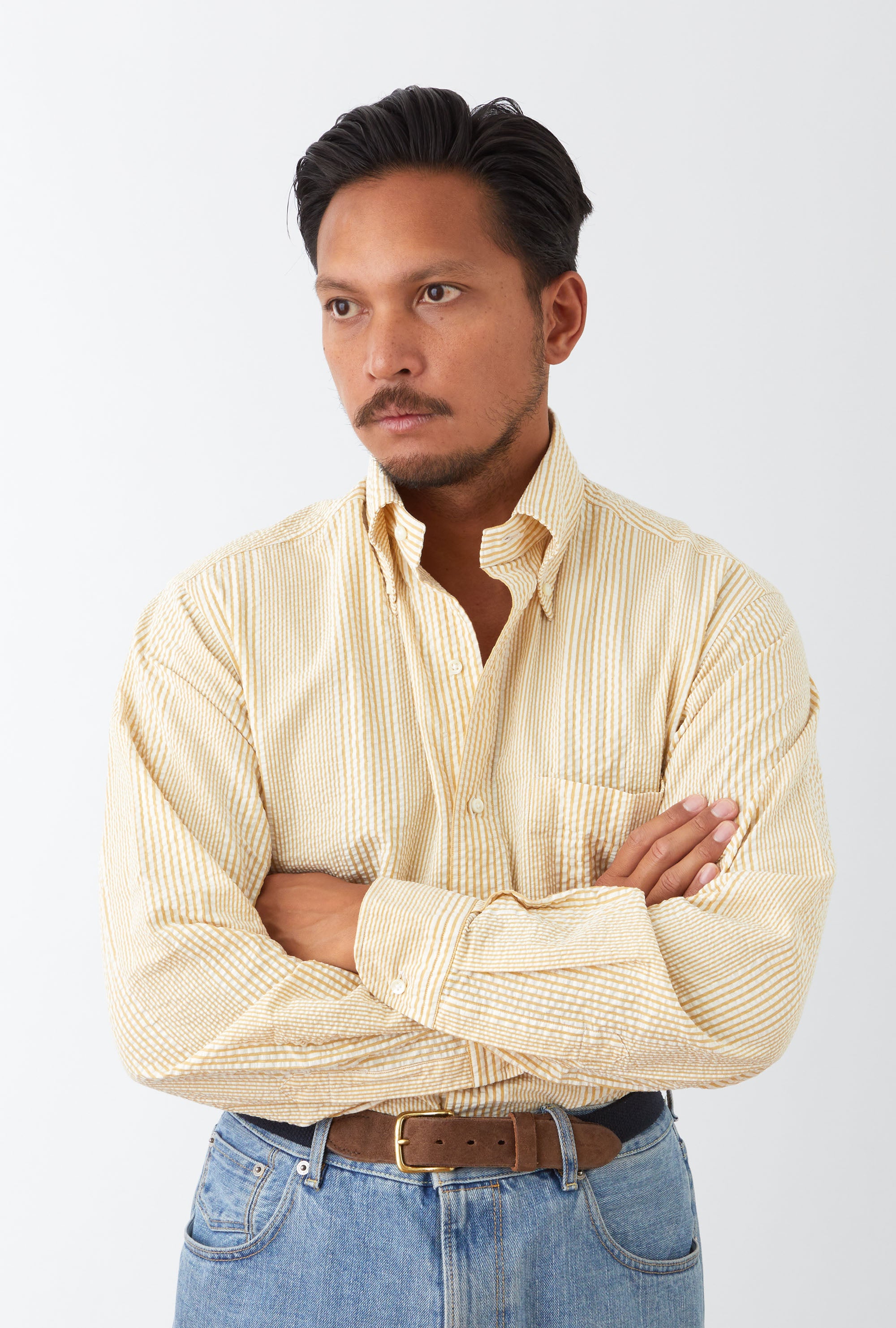 Grande Shirt Seersucker Sunflower Stripe