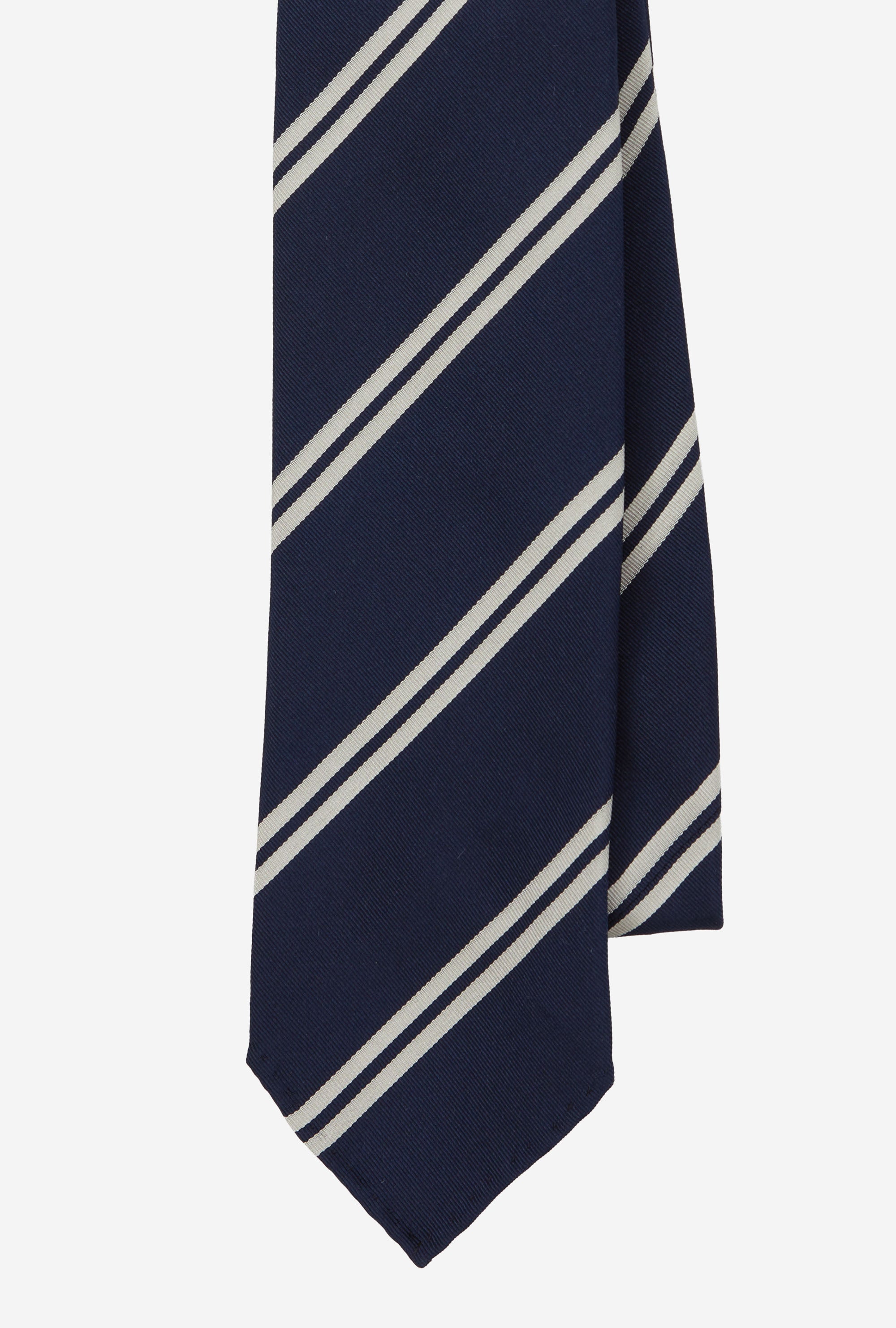 Mogador Silk Tie Blue White Stripe