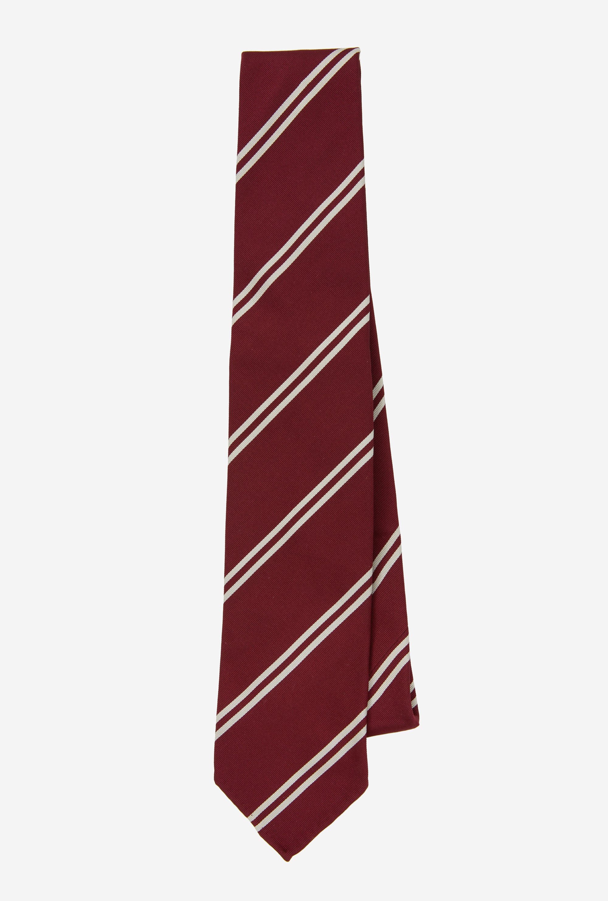 Mogador Silk Tie Red Ecru Stripe