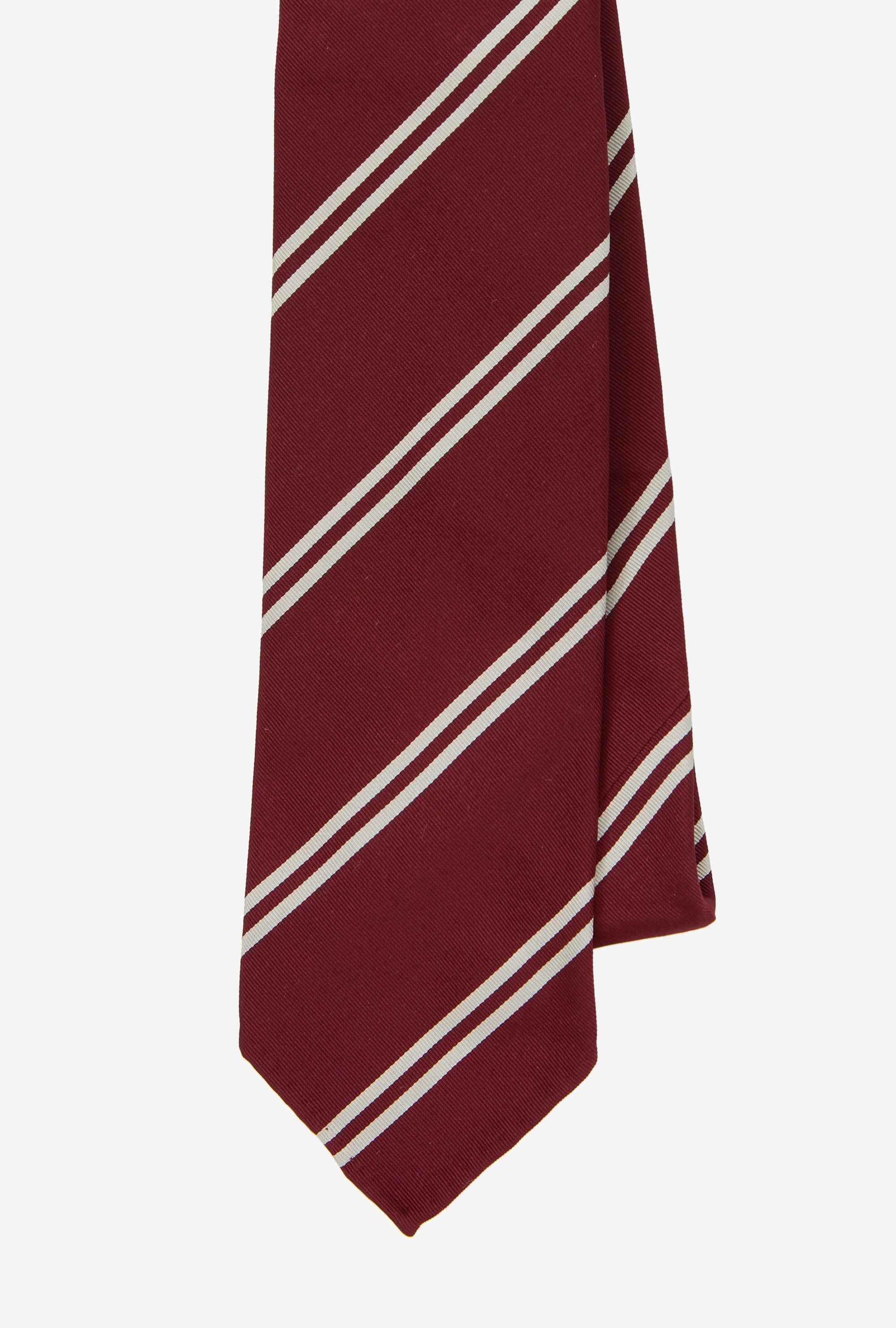 Mogador Silk Tie Red Ecru Stripe