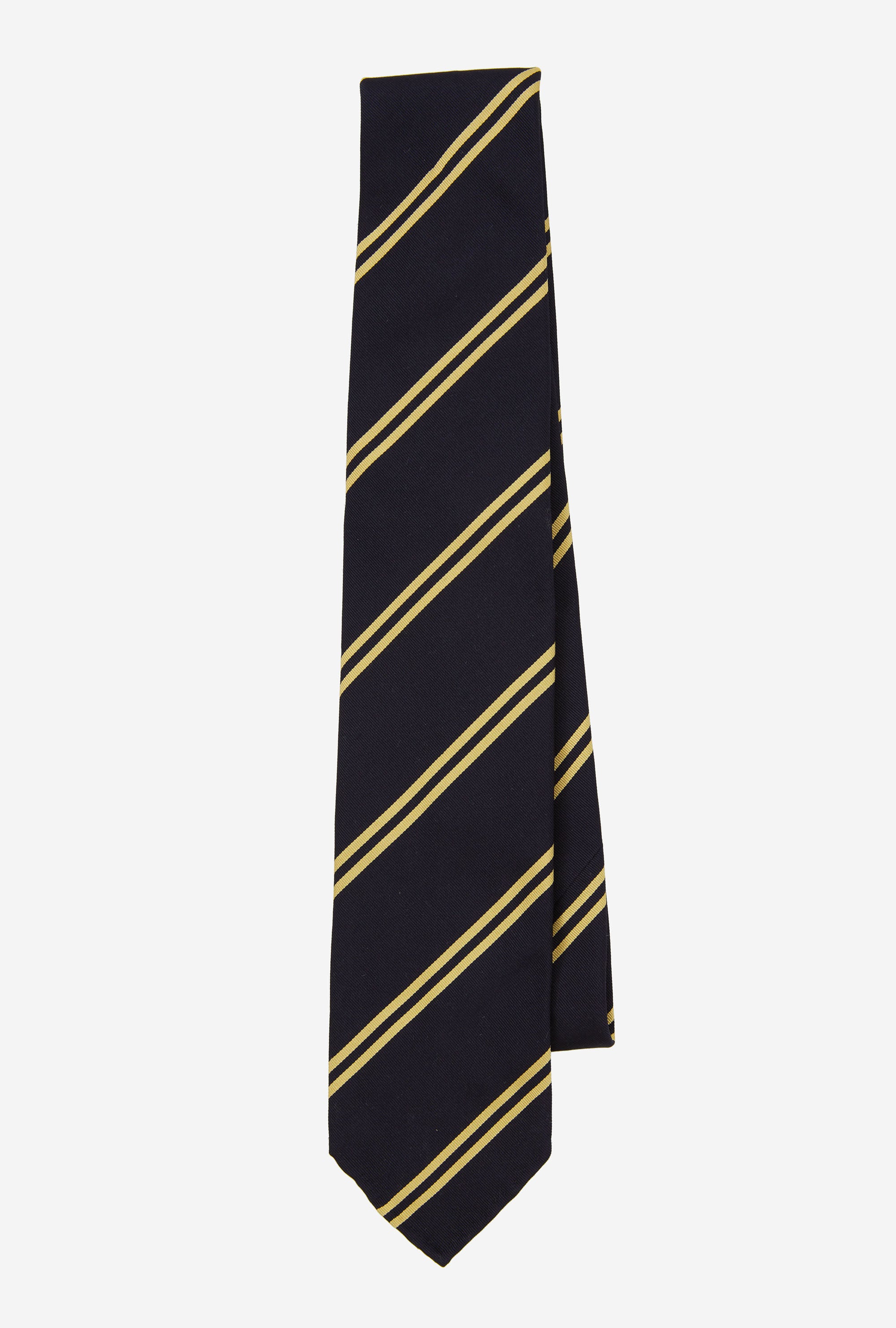 Mogador Silk Tie Navy Gold Stripe