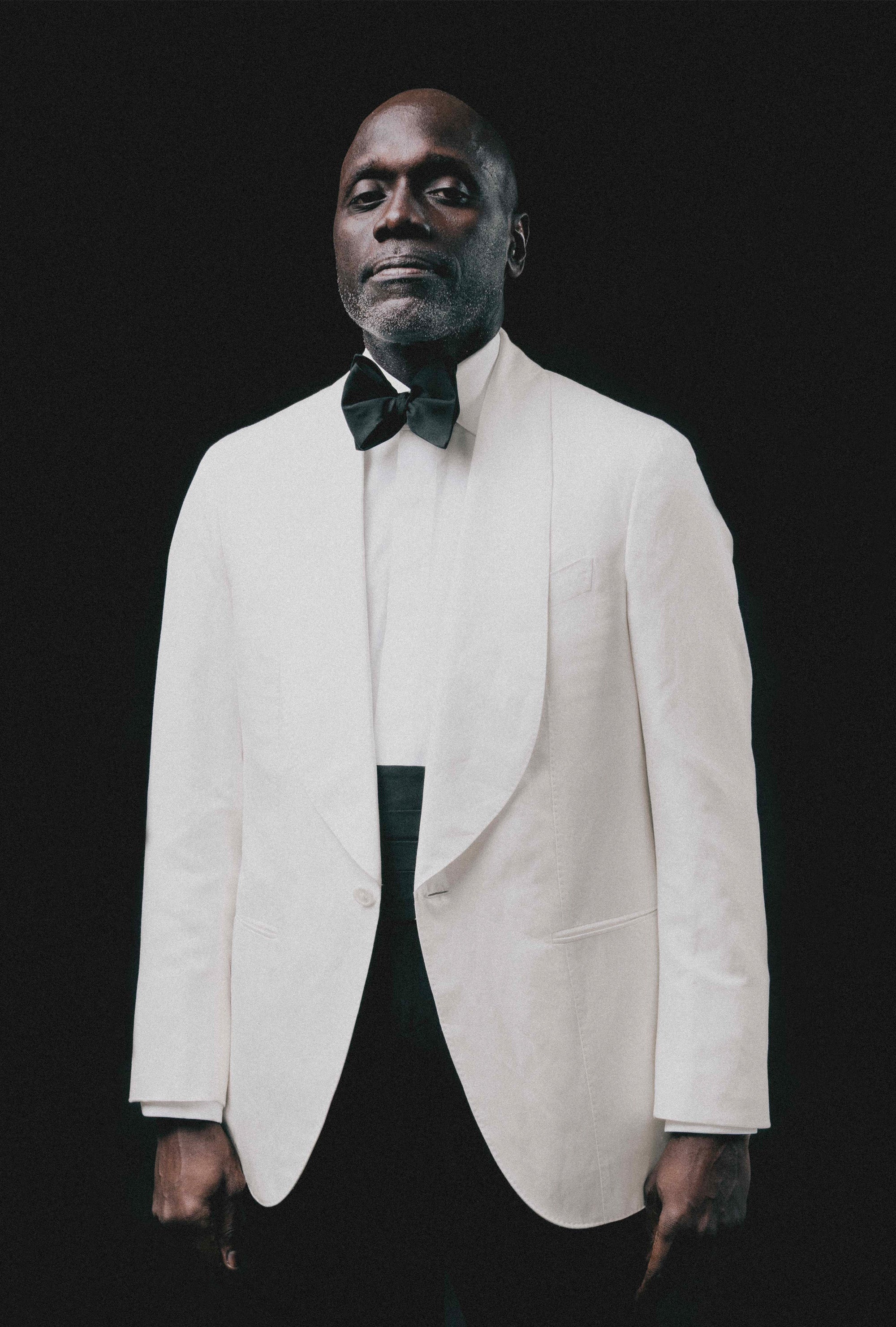 Tuxedo Jacket White Barathea Linen-Silk Shawl Lapel