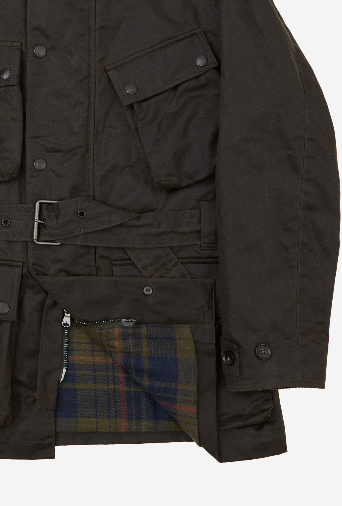 Moto Jacket Waxed Cotton Olive