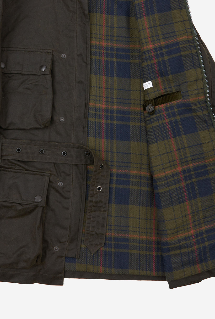 Moto Jacket Waxed Cotton Olive