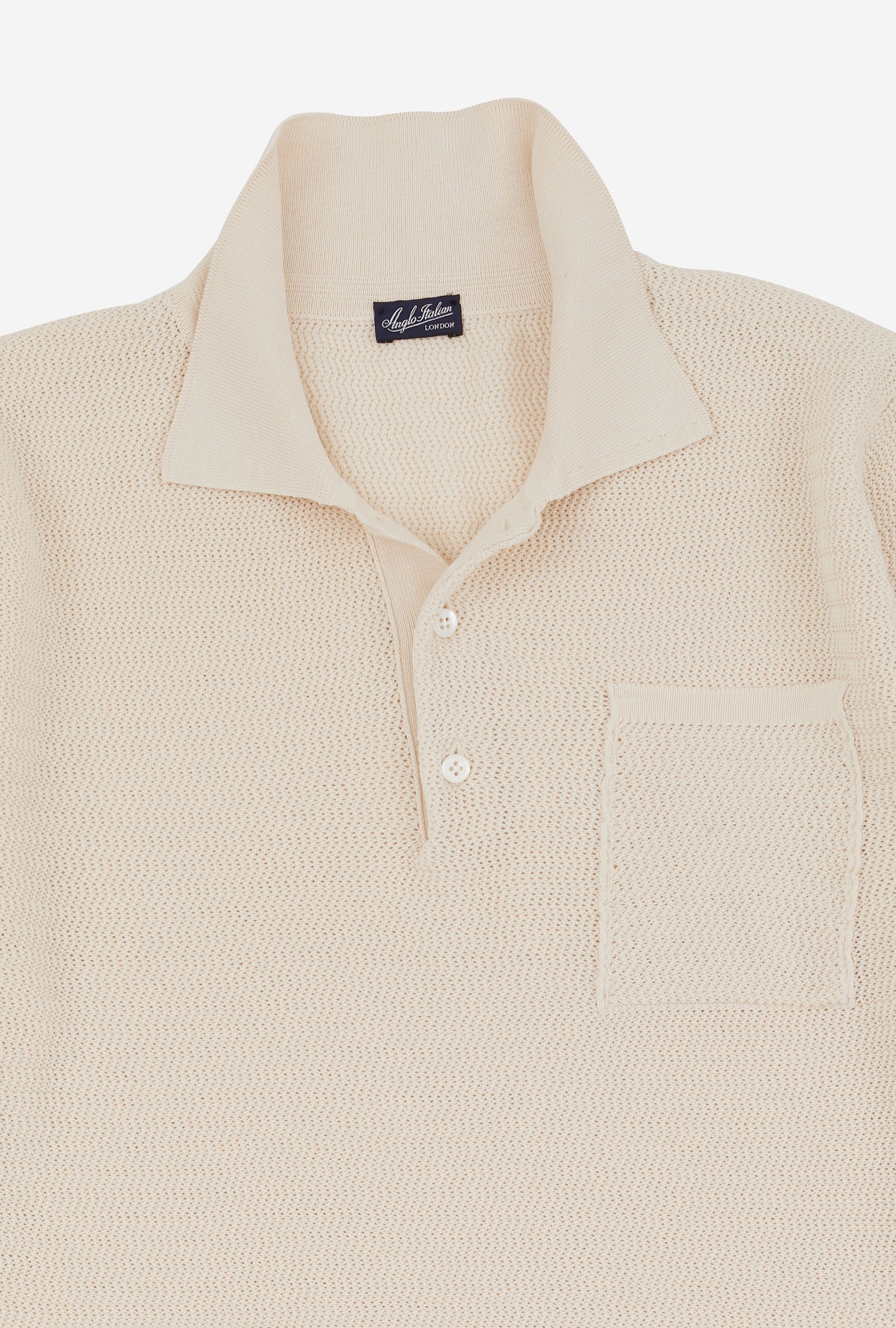 Zig Zag Polo Cotton Ecru