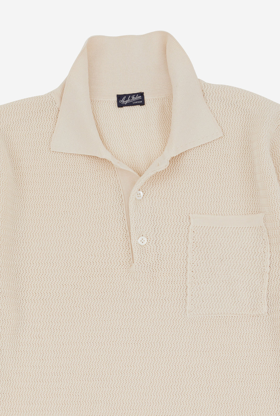 Zig Zag Polo Cotton Ecru