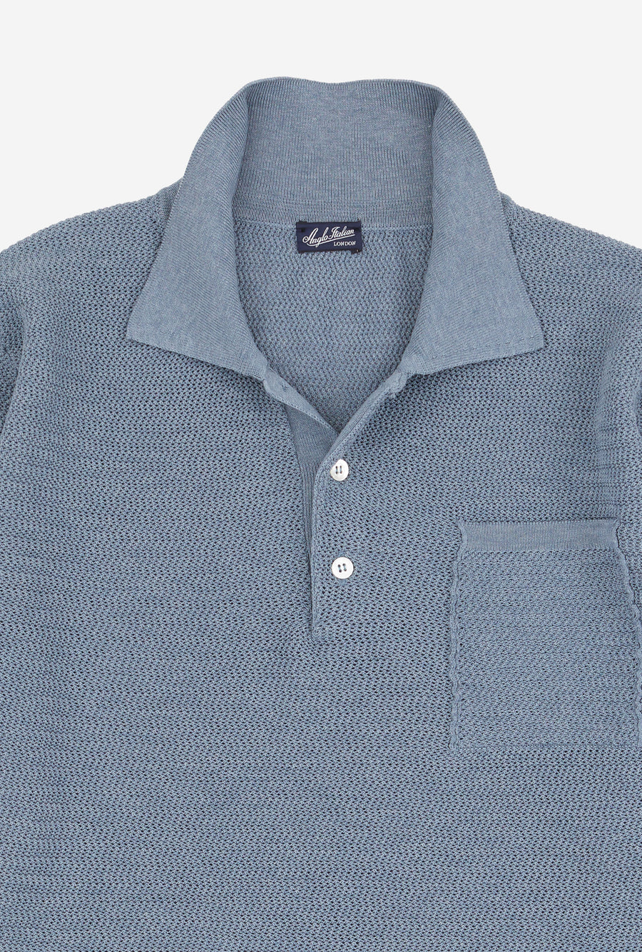 Zig Zag Polo Cotton Slate