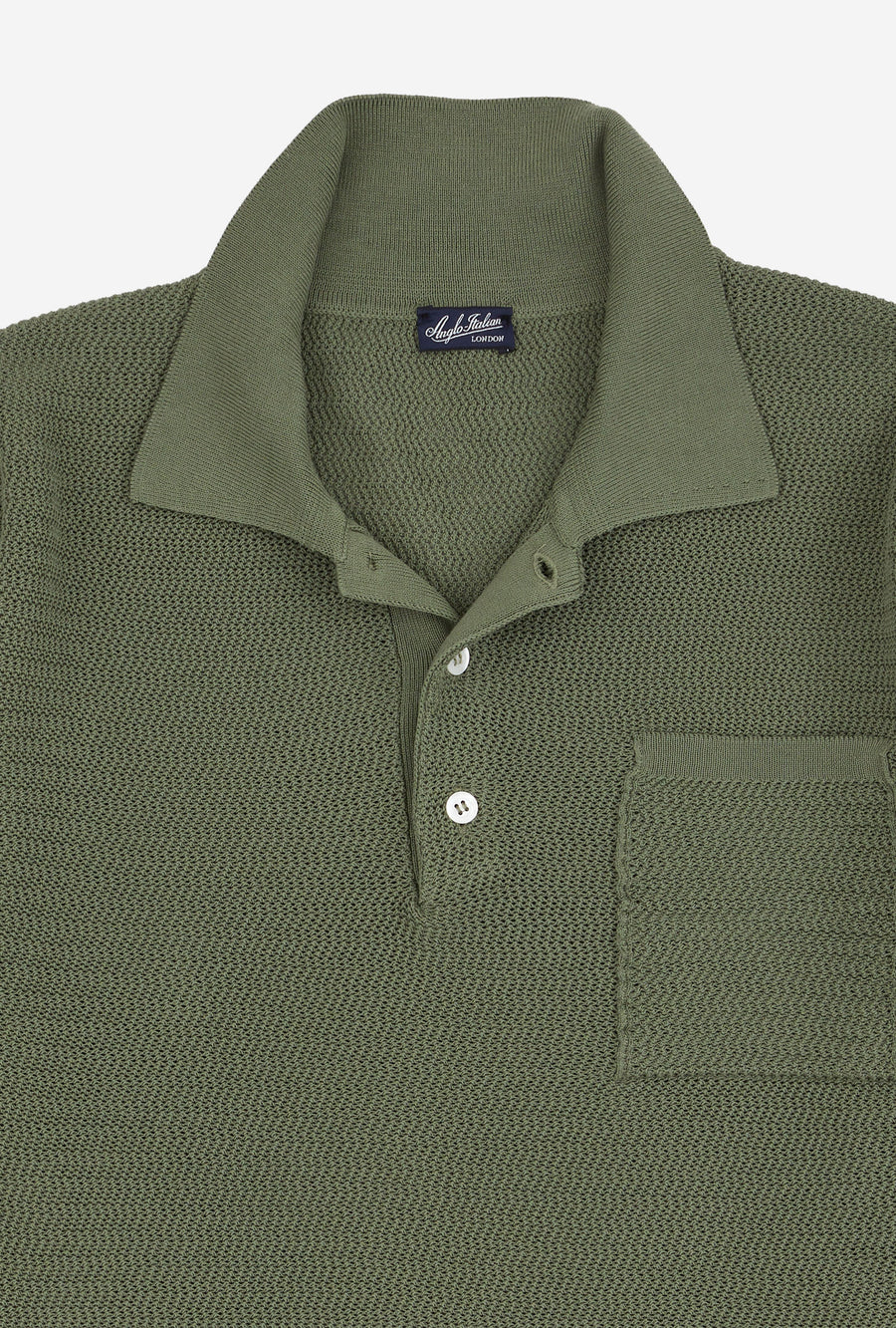 Zig Zag Polo Cotton Sage Green