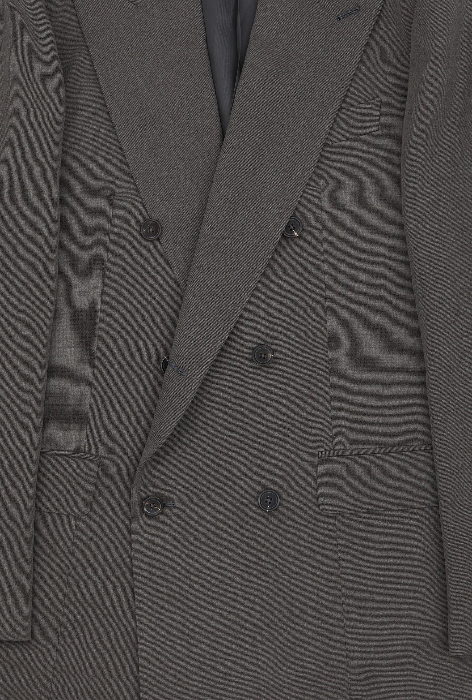 Suit Double Breasted Olive Wool Gabardine