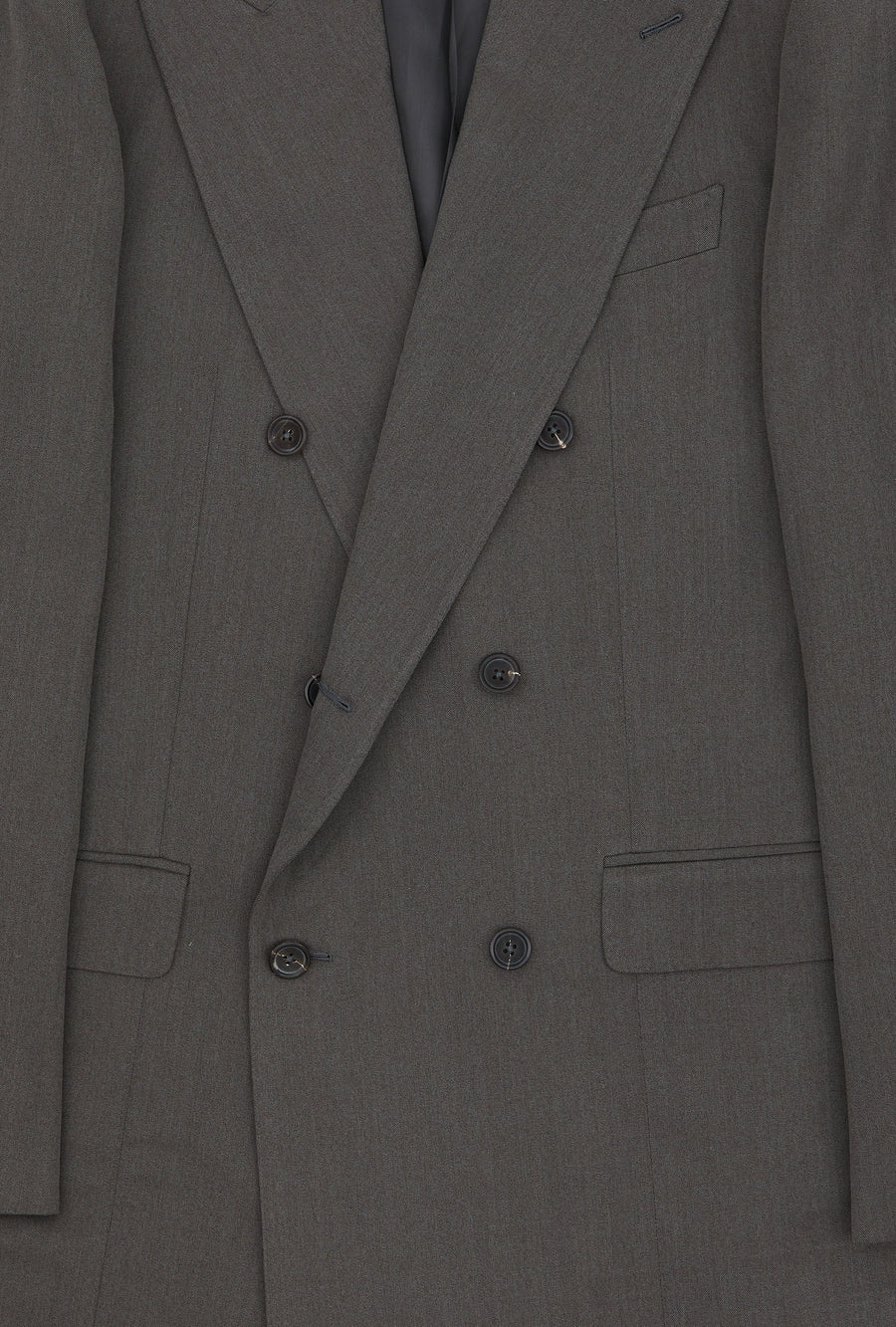 Suit Double Breasted Olive Wool Gabardine