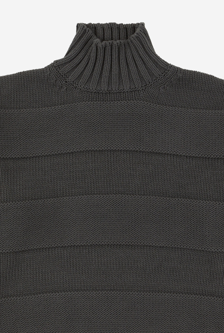 Mockneck Cotton Steel Stripe