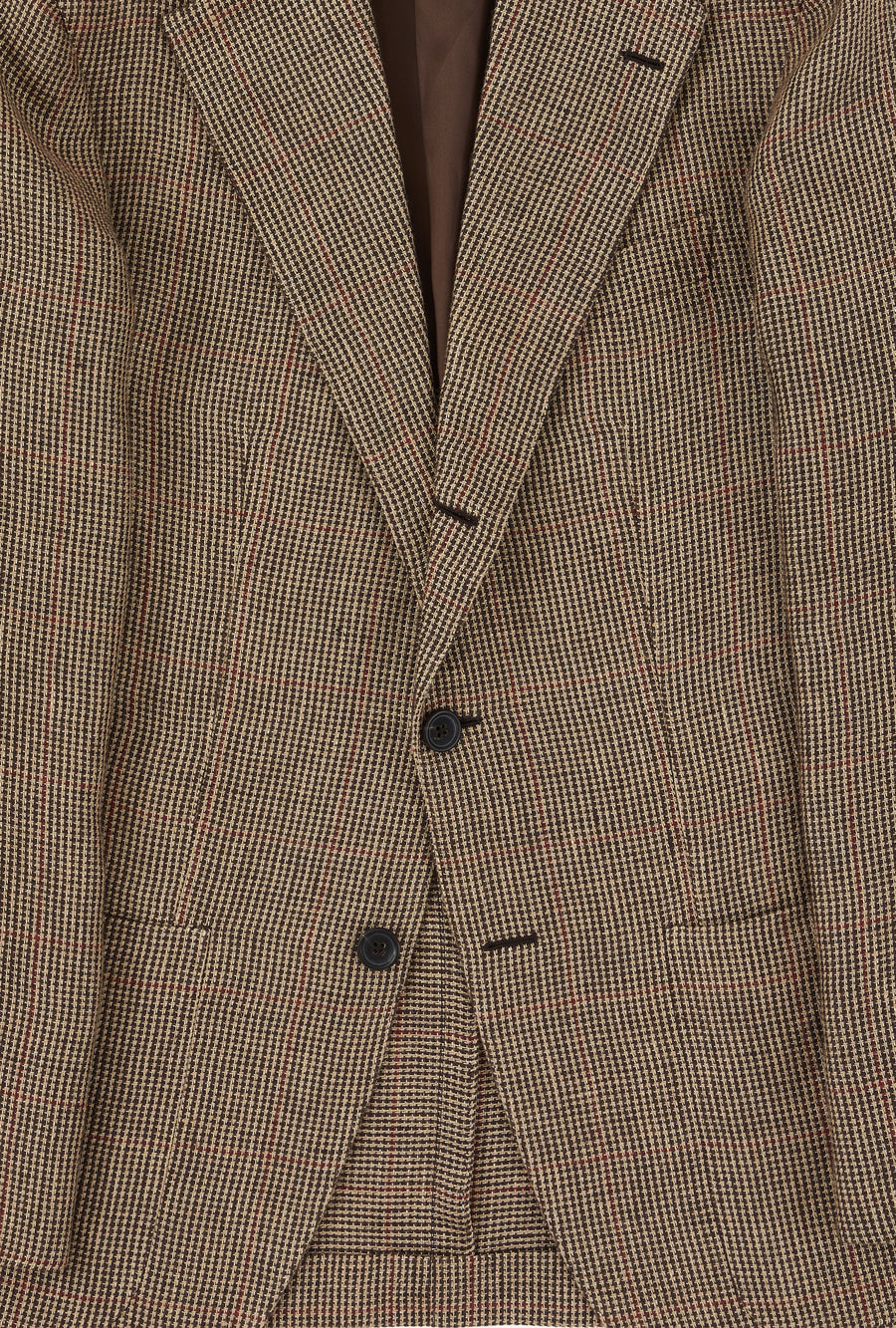 Sport Jacket Linen Sand Tickweave Blood Overcheck