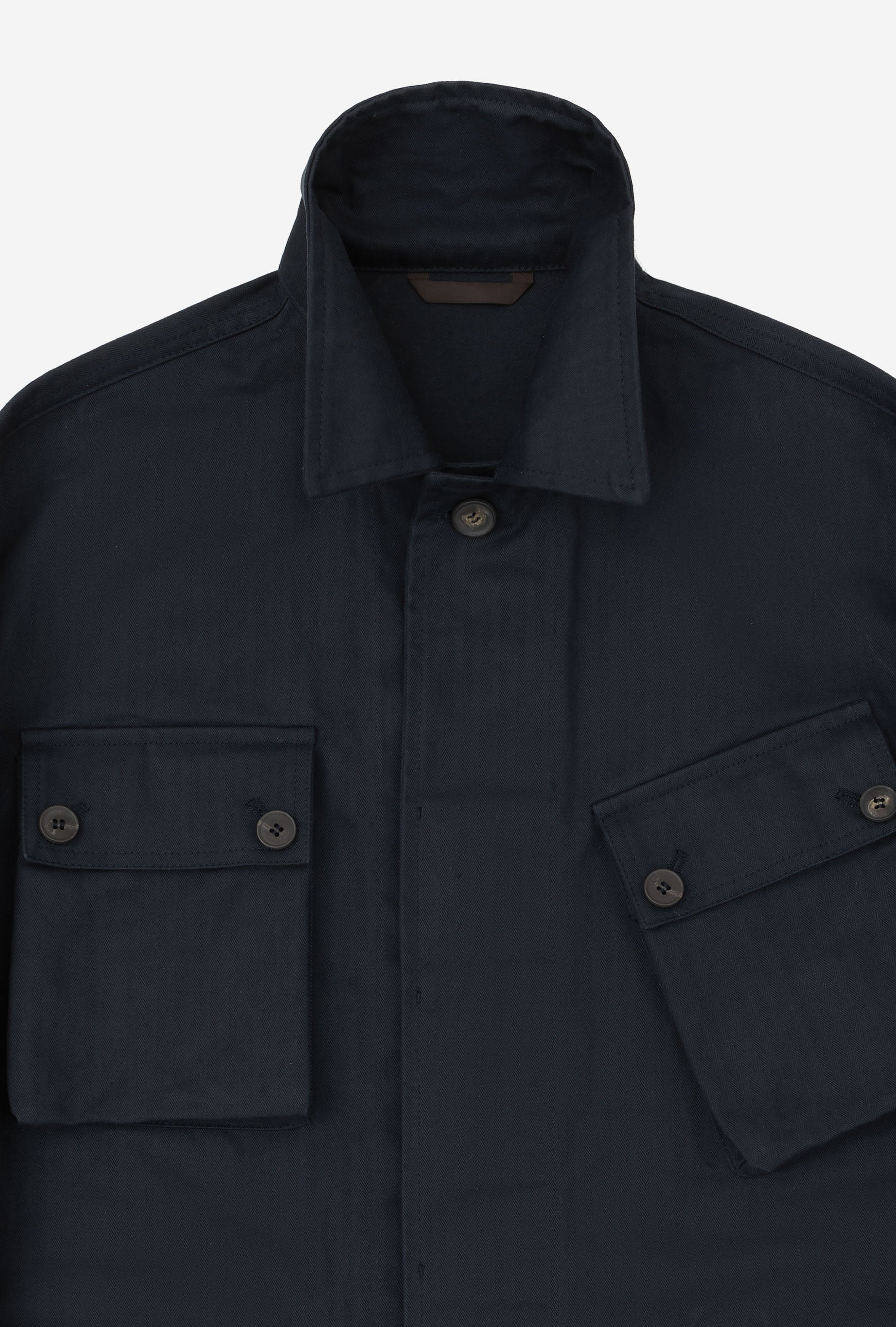 Field Jacket Waxed Cotton Canvas Navy
