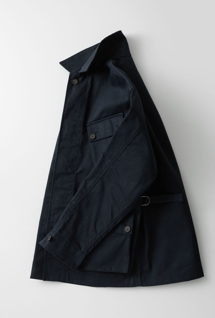 Field Jacket Waxed Cotton Canvas Navy