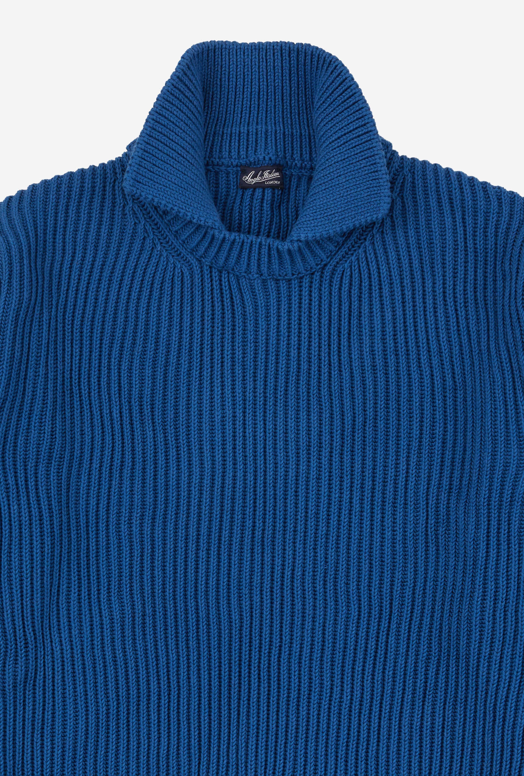 Stromboli Ribbed Cotton Wool Cobalt Blue