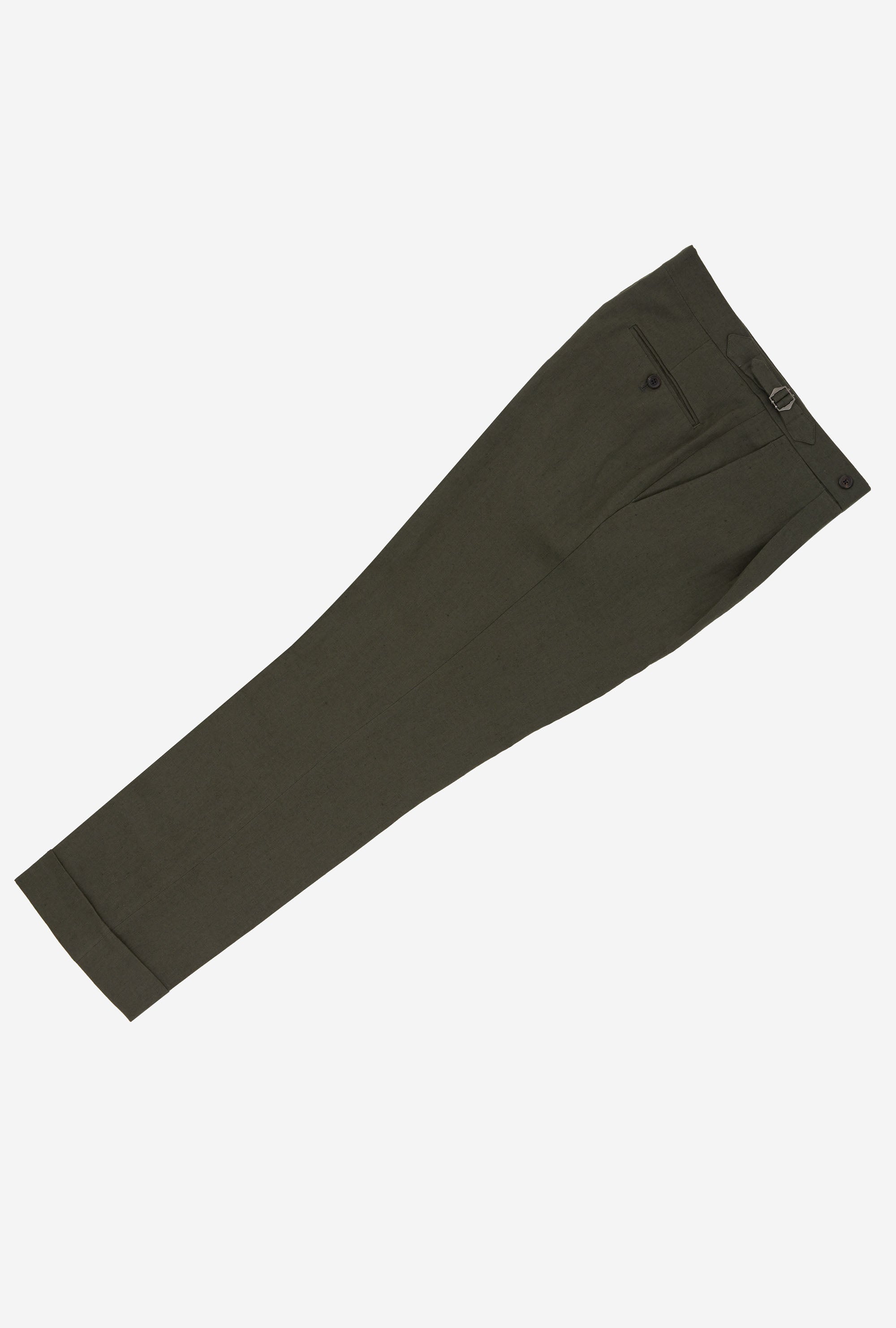Tailored Trouser Washed Linen Forest