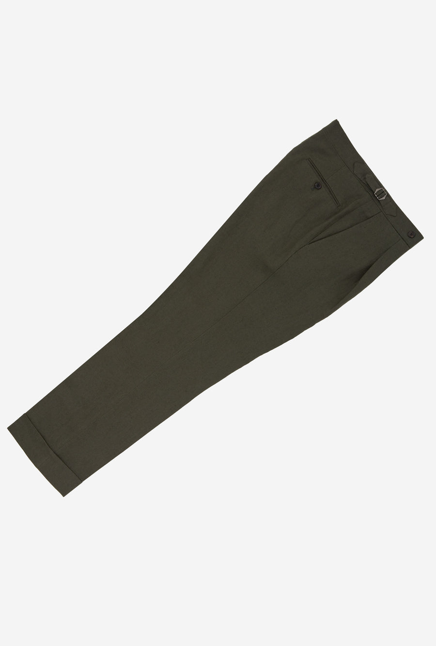Tailored Trouser Washed Linen Forest