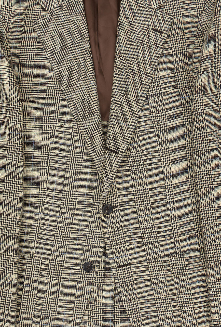 Sport Jacket Silk-Linen Stone Glen Plaid Sky Overcheck