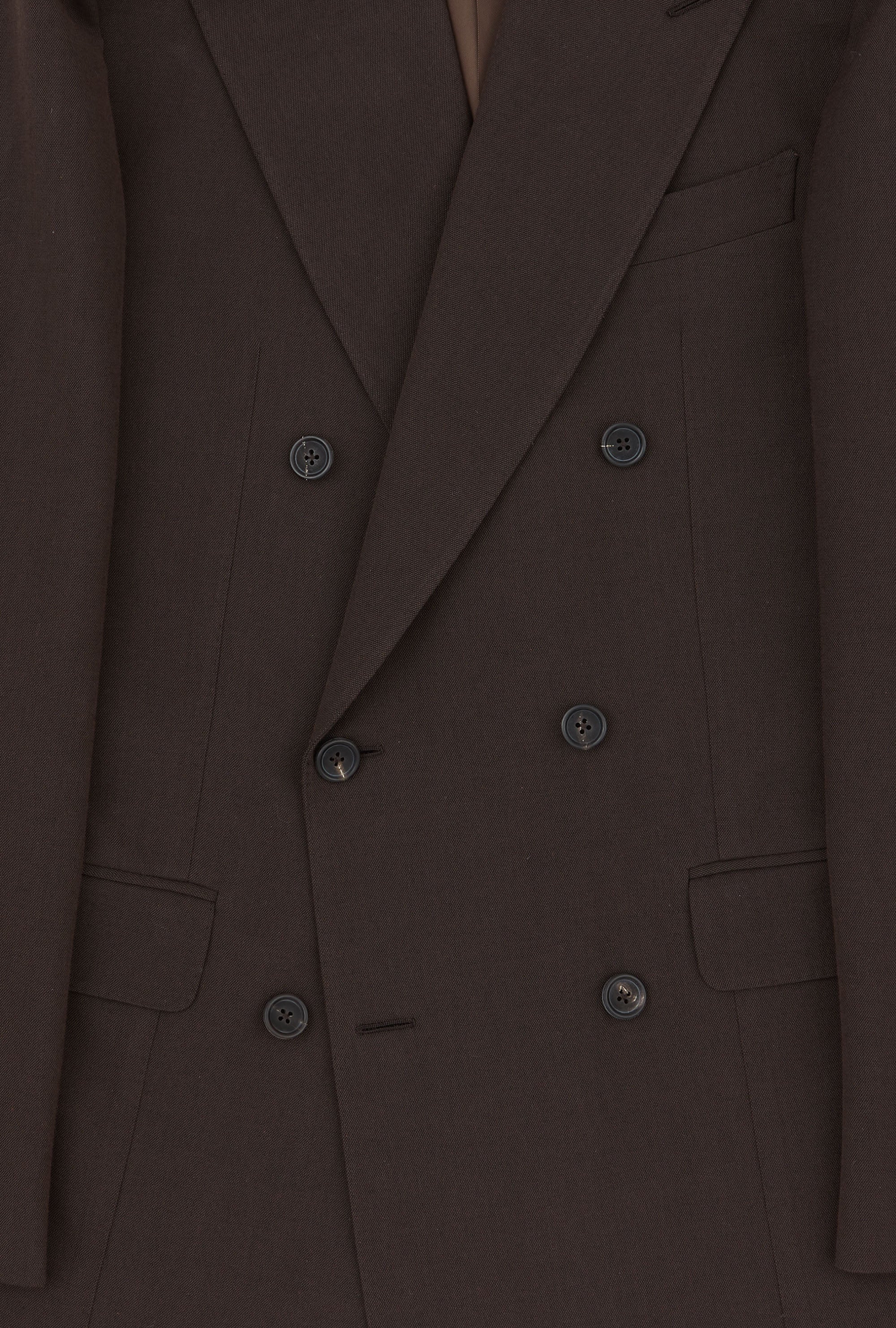Suit Double Breasted Wool Cotton Brown