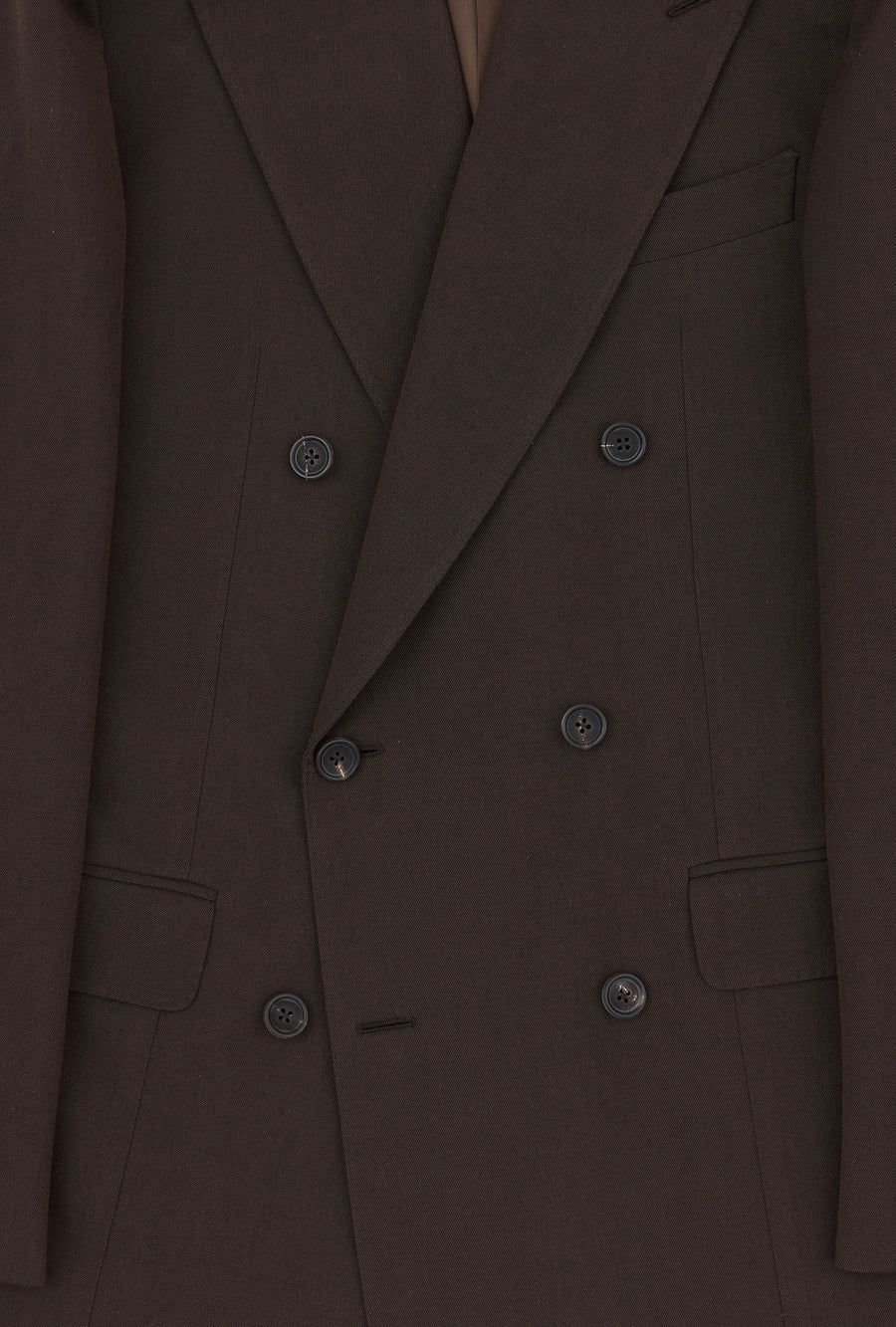 Suit Double Breasted Wool Cotton Brown