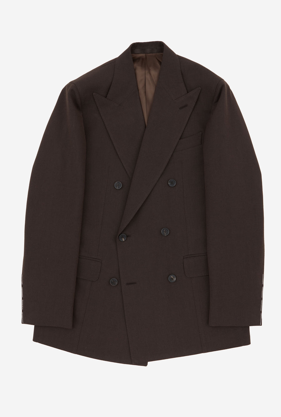Suit Double Breasted Wool Cotton Brown