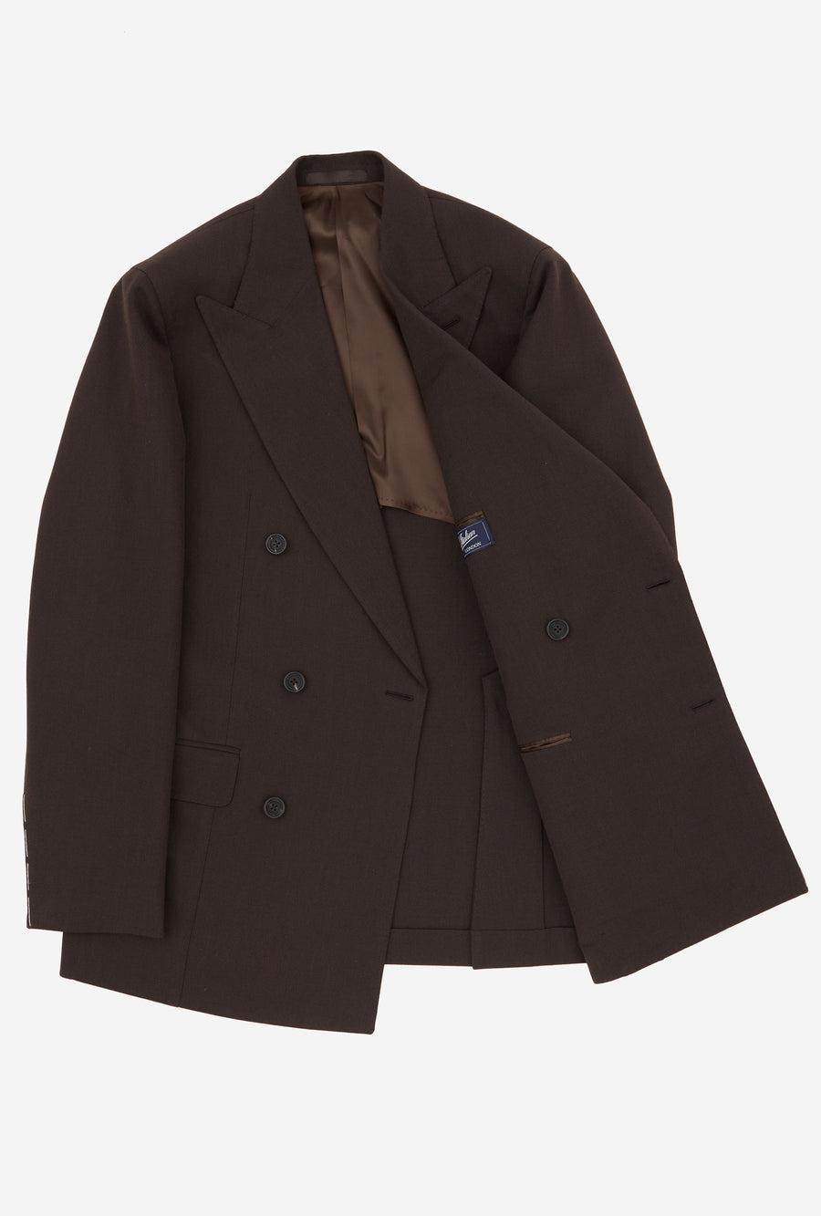 Suit Double Breasted Wool Cotton Brown
