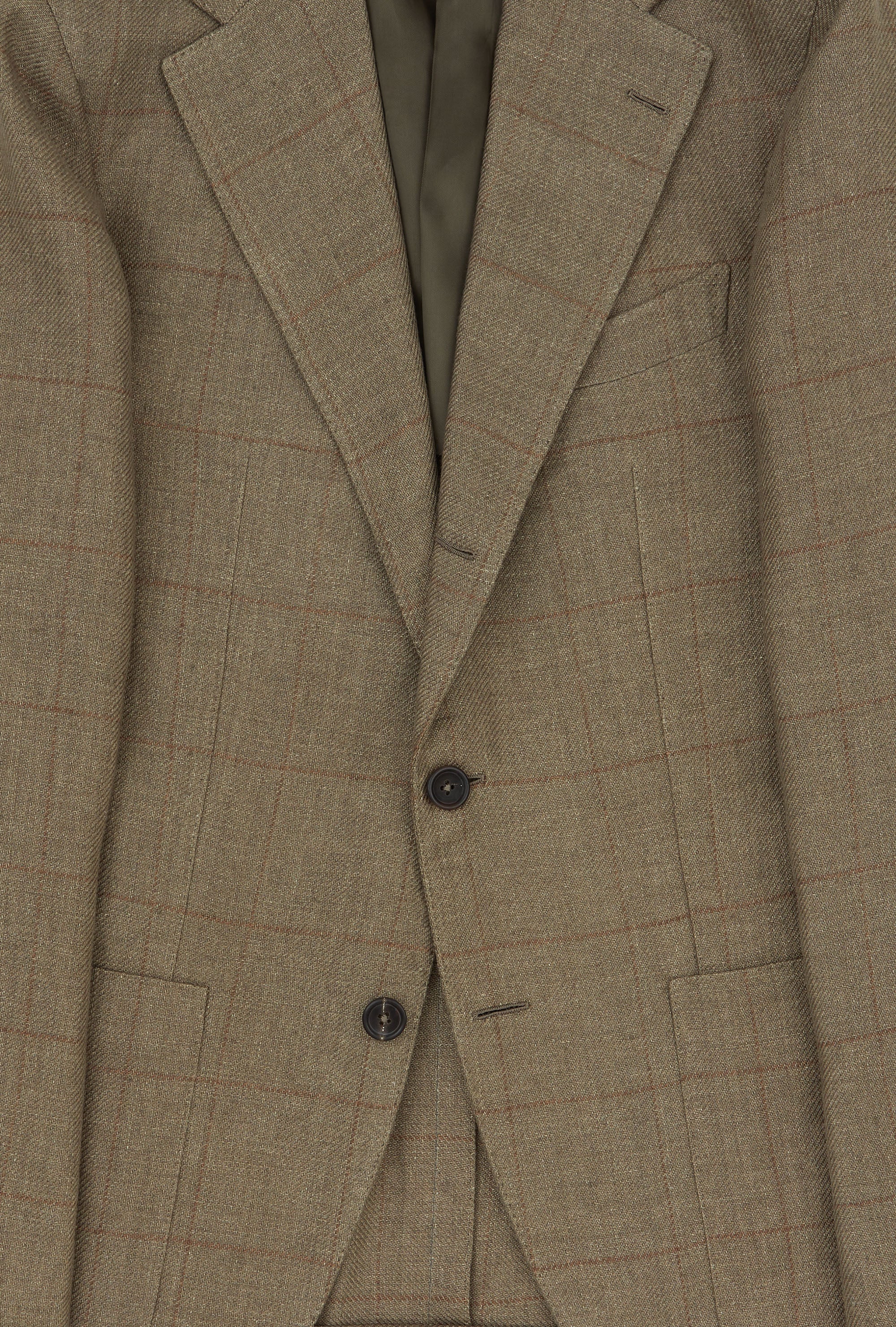 Sport Jacket Linen Sand Twill Bronze Windowpane