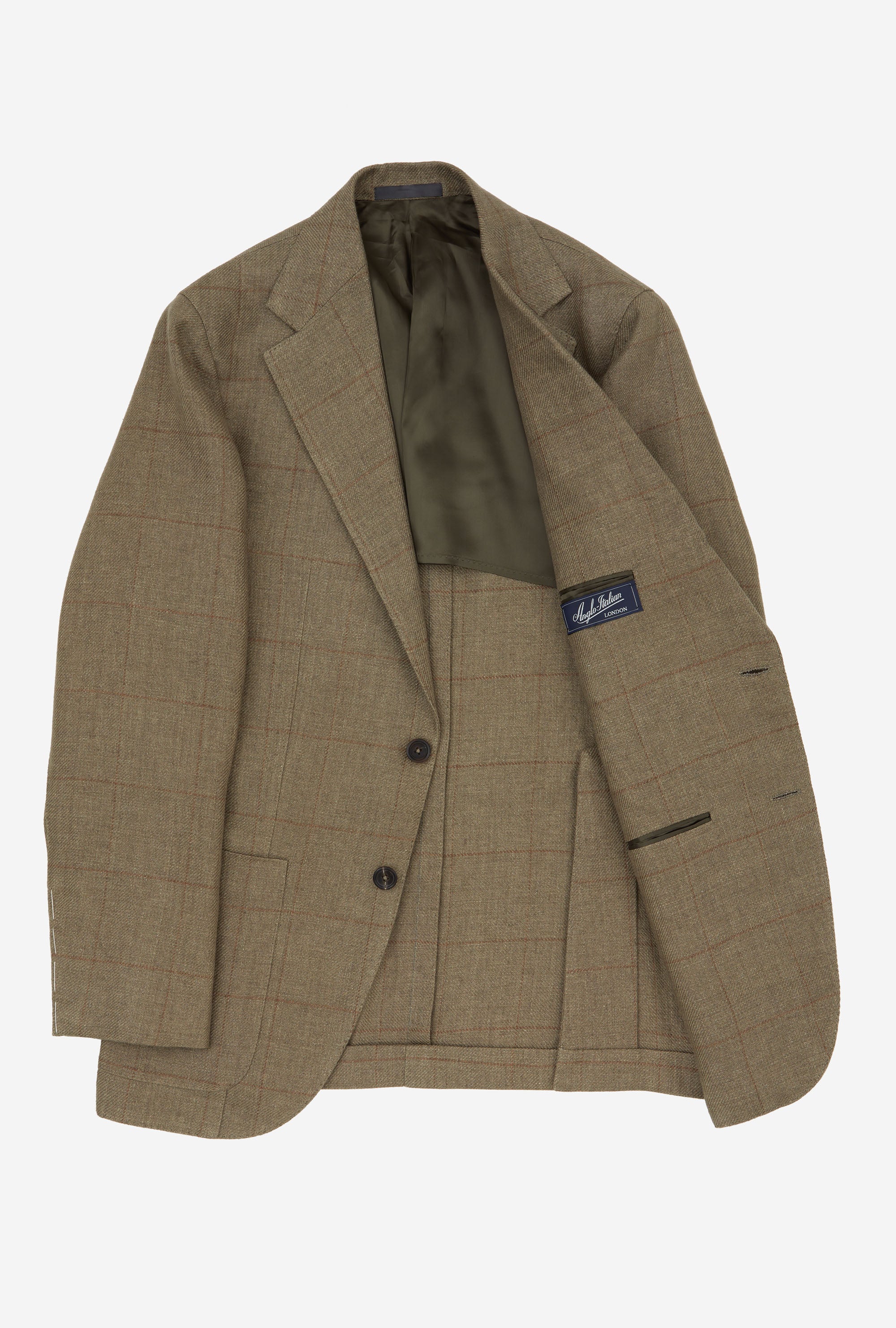 Sport Jacket Linen Sand Twill Bronze Windowpane