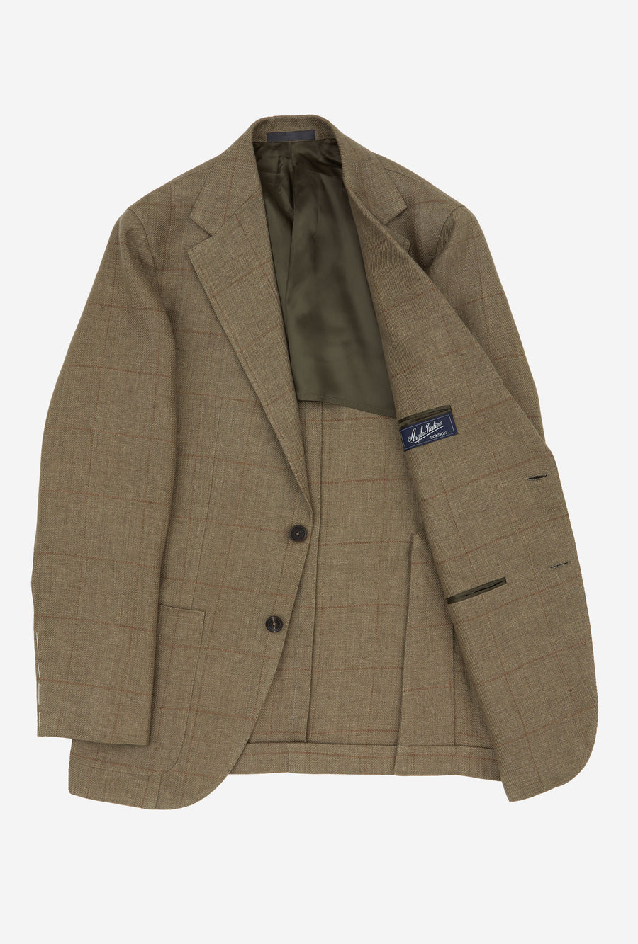 Sport Jacket Linen Sand Twill Bronze Windowpane