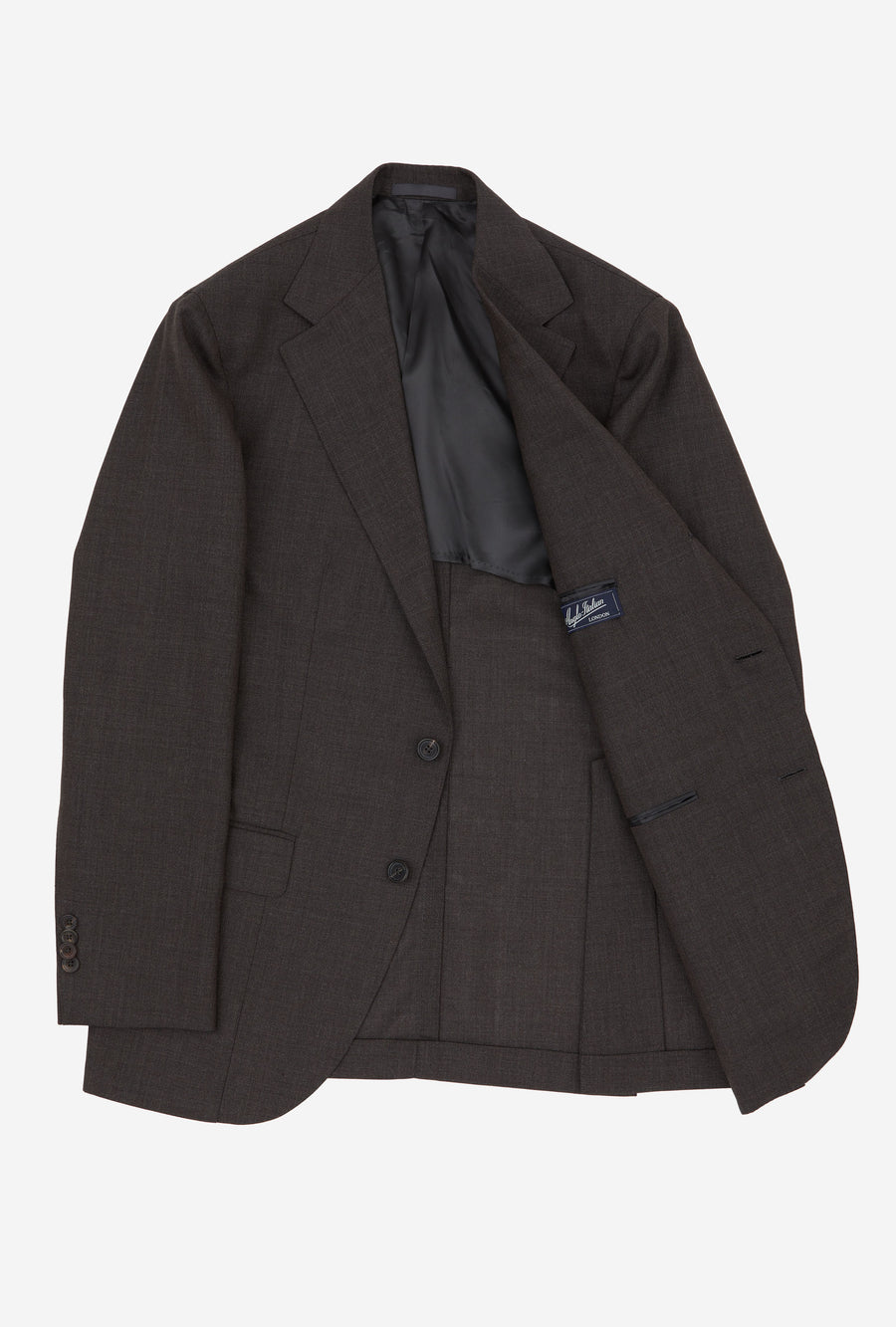 Suit Single Breasted Brown Twisted Wool-Mohair