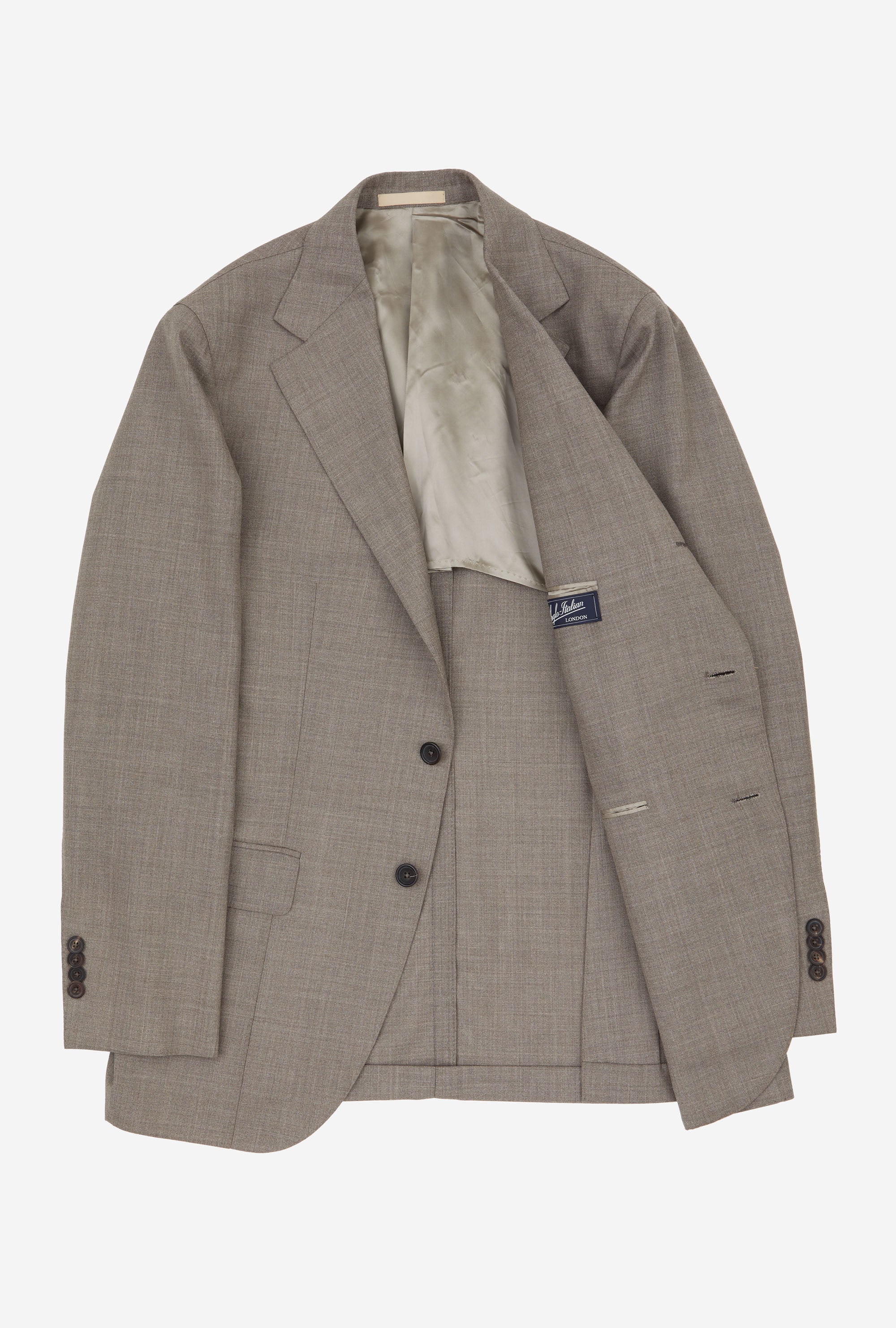 Suit Single Breasted Beige Twisted Wool-Mohair