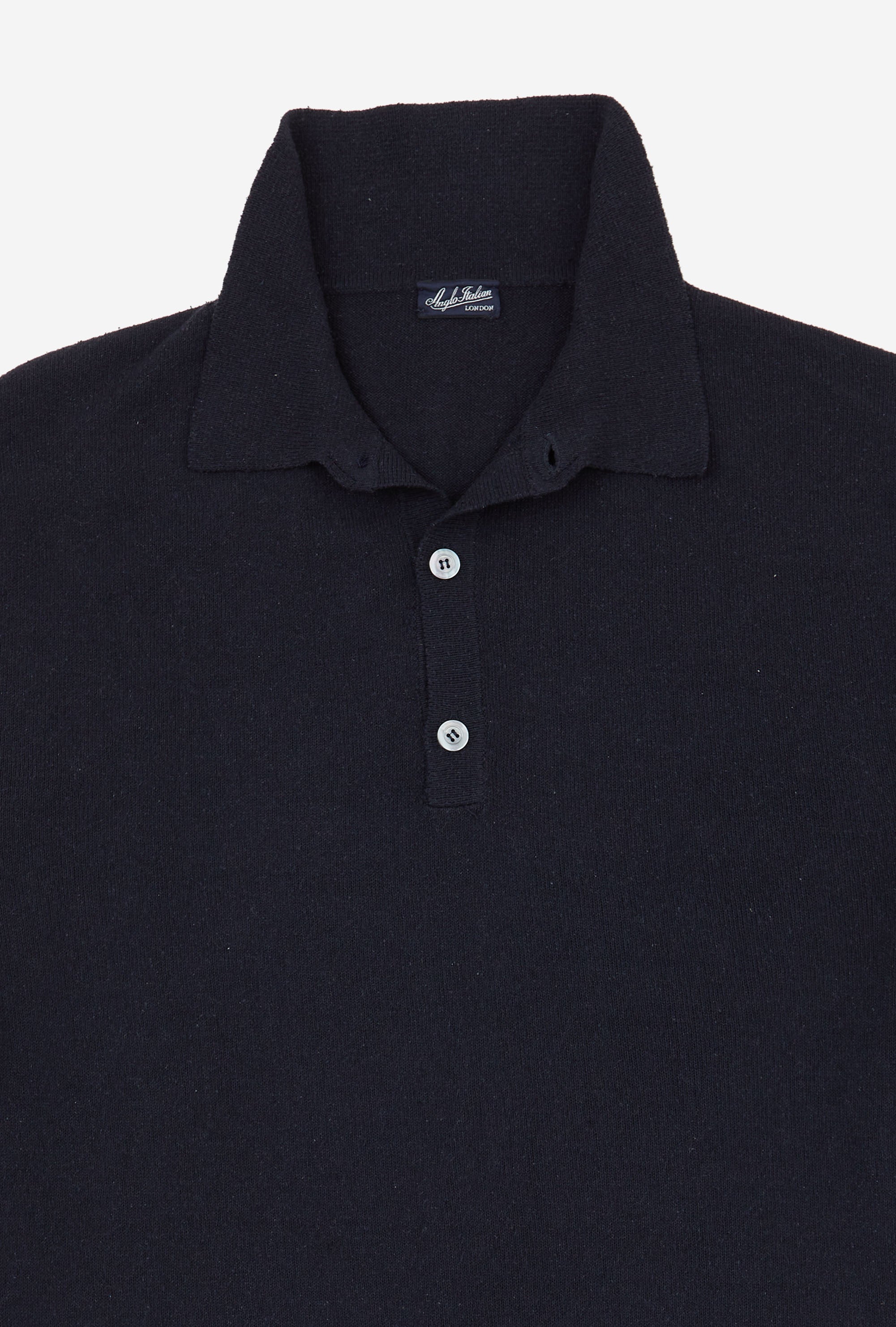 Knitted Polo Silk Navy