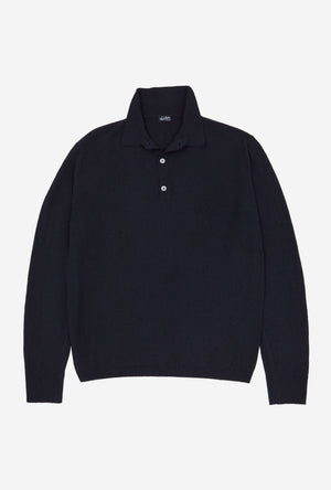 Knitted Polo Silk Navy