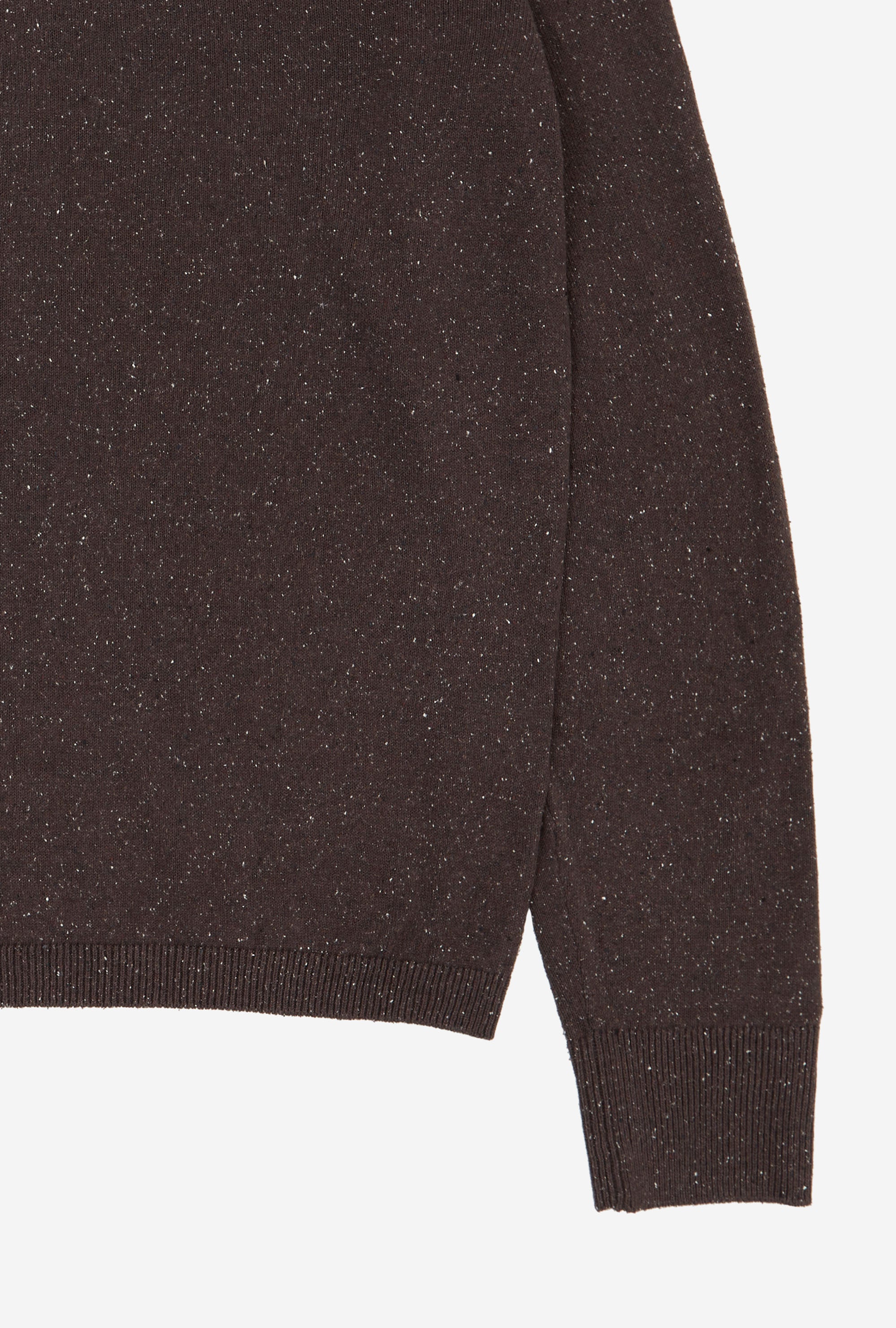Knitted Polo Silk Brown Melange