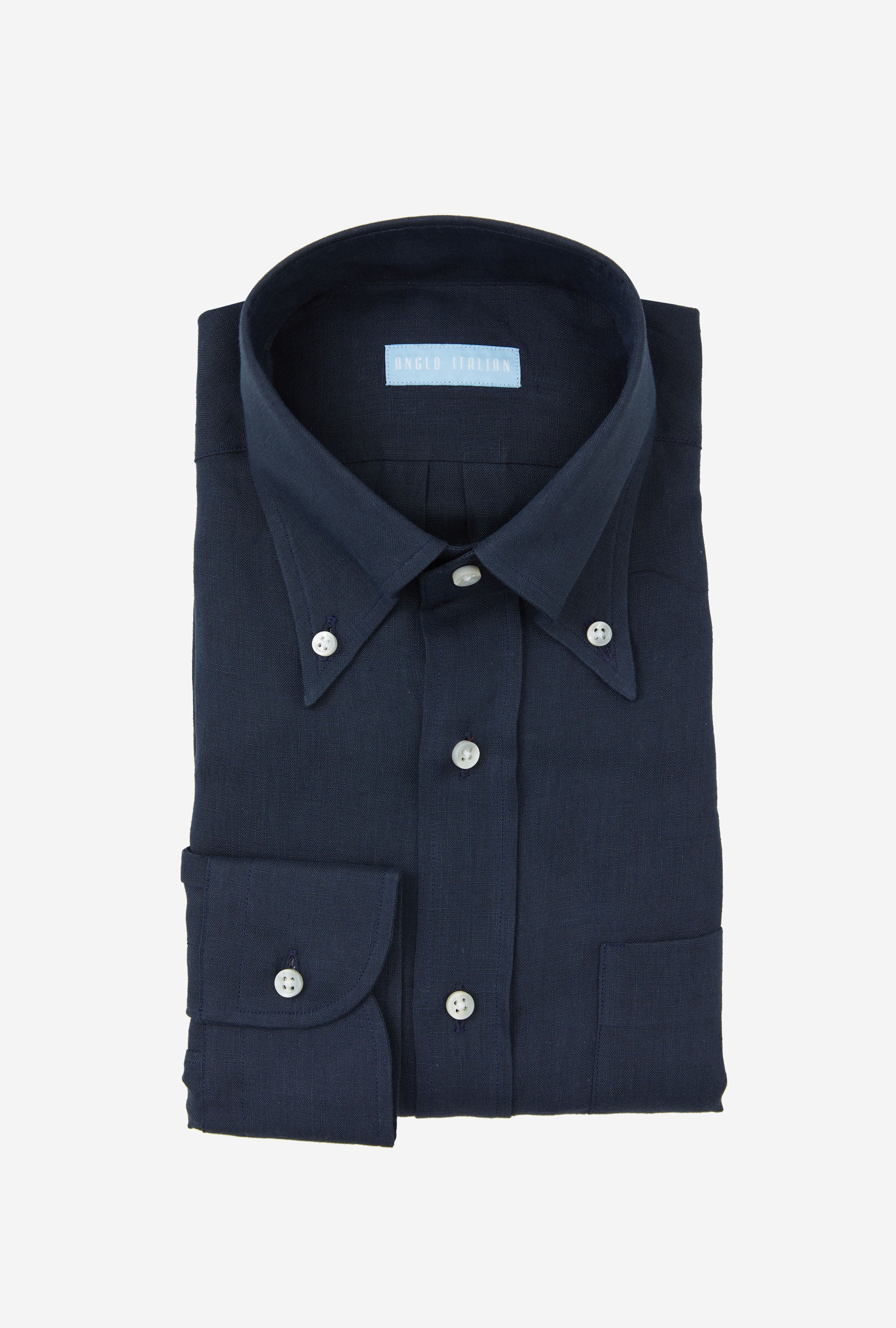 Button Down Linen Shirt Navy