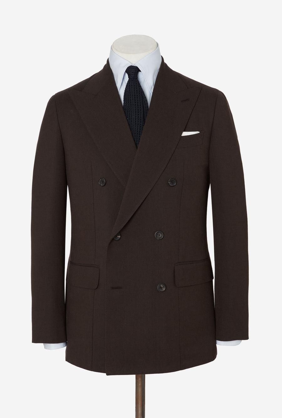 Suit Double Breasted Wool Cotton Brown