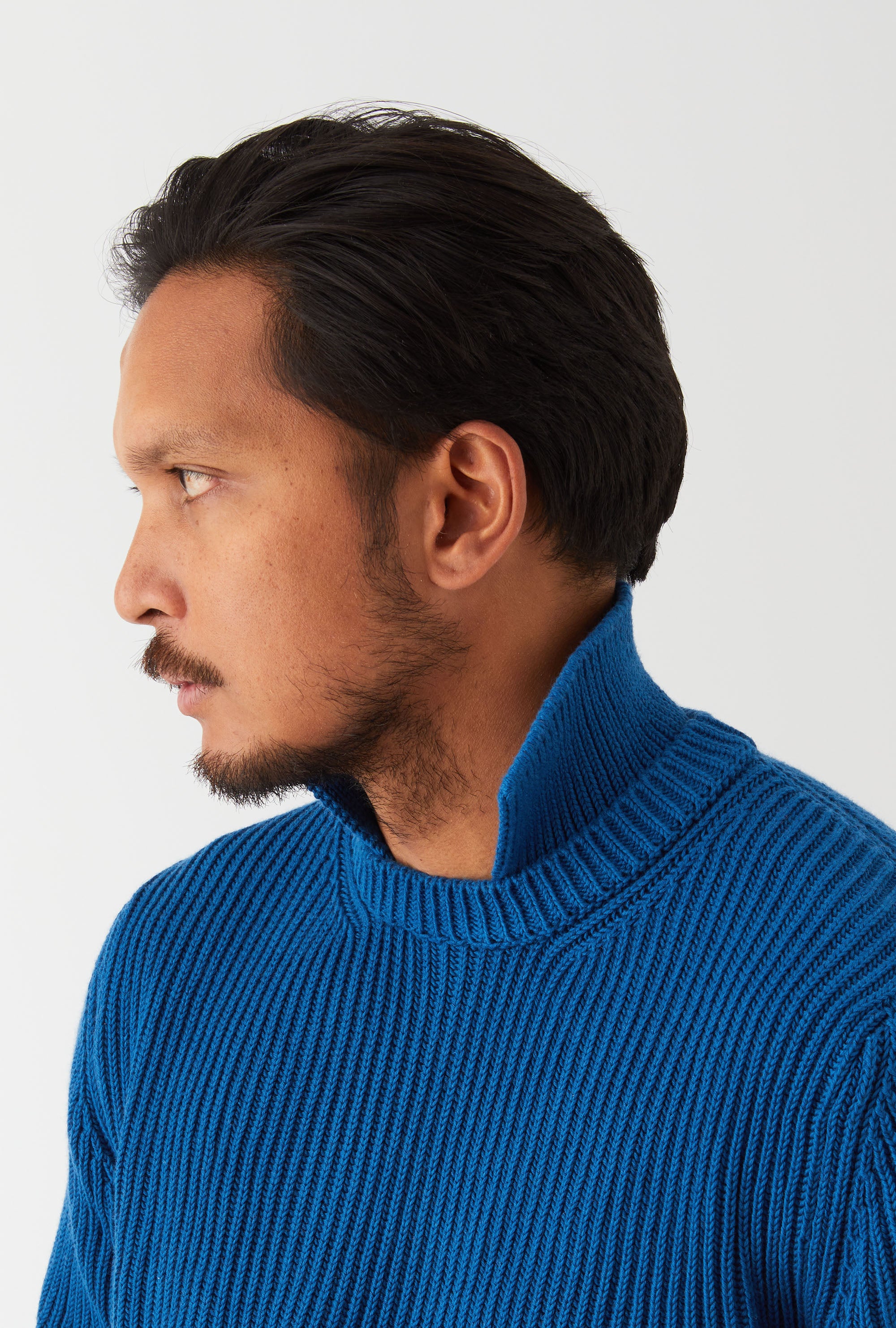 Stromboli Ribbed Cotton Wool Cobalt Blue