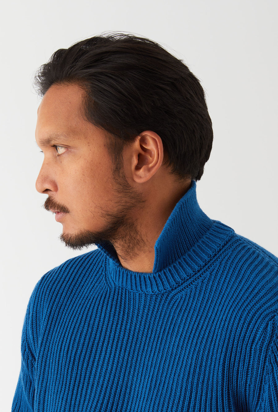 Stromboli Ribbed Cotton Wool Cobalt Blue