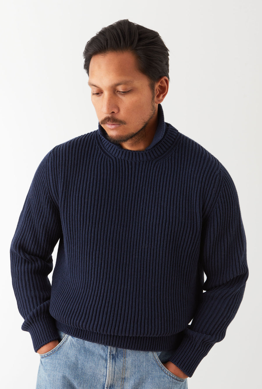 Stromboli Ribbed Cotton Wool Navy